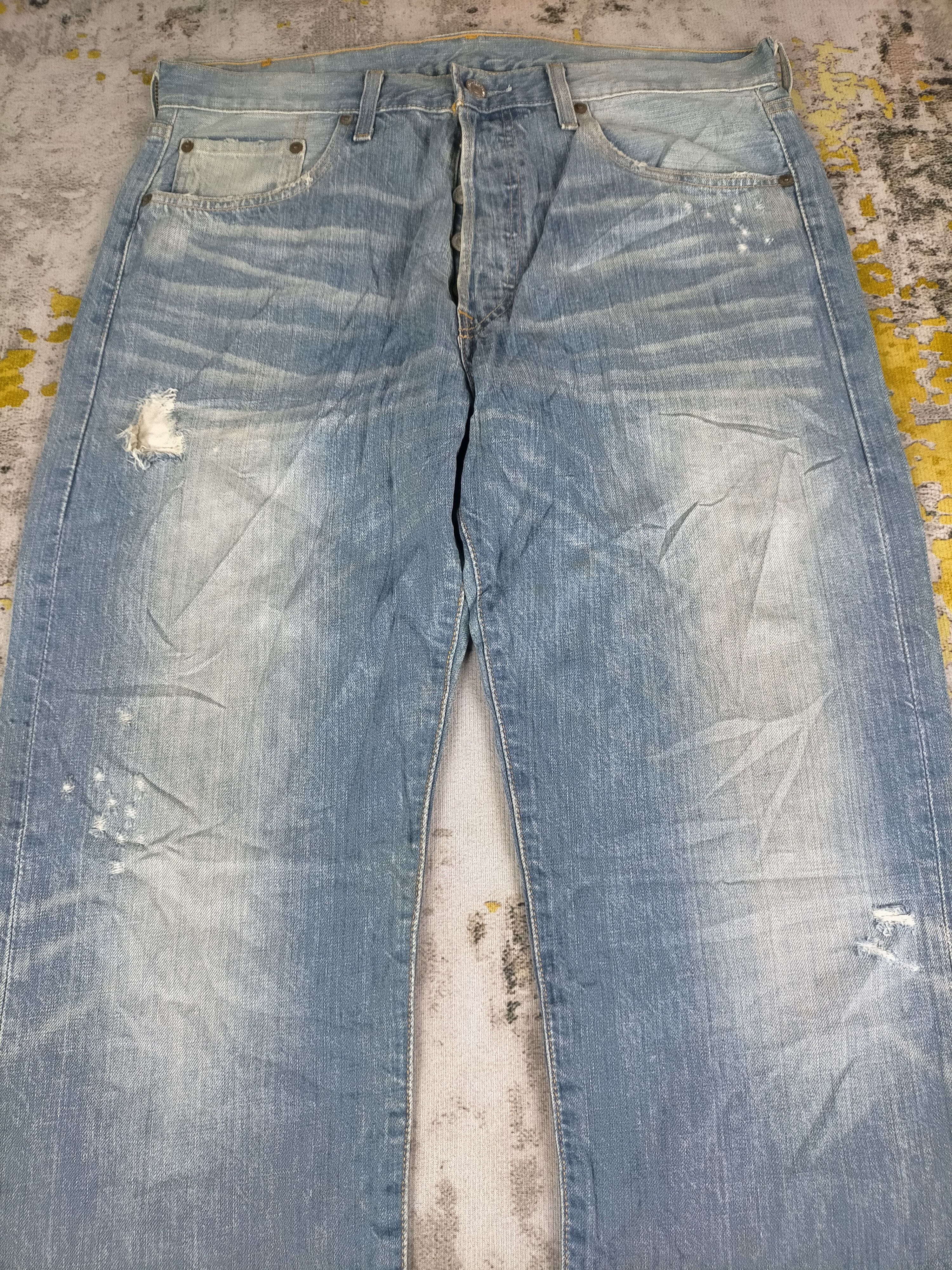 Levi's 🔥 Vintage 90s Levis 501 Button 359 Distressed Jeans Size US 34 / EU 50 - 3 Thumbnail