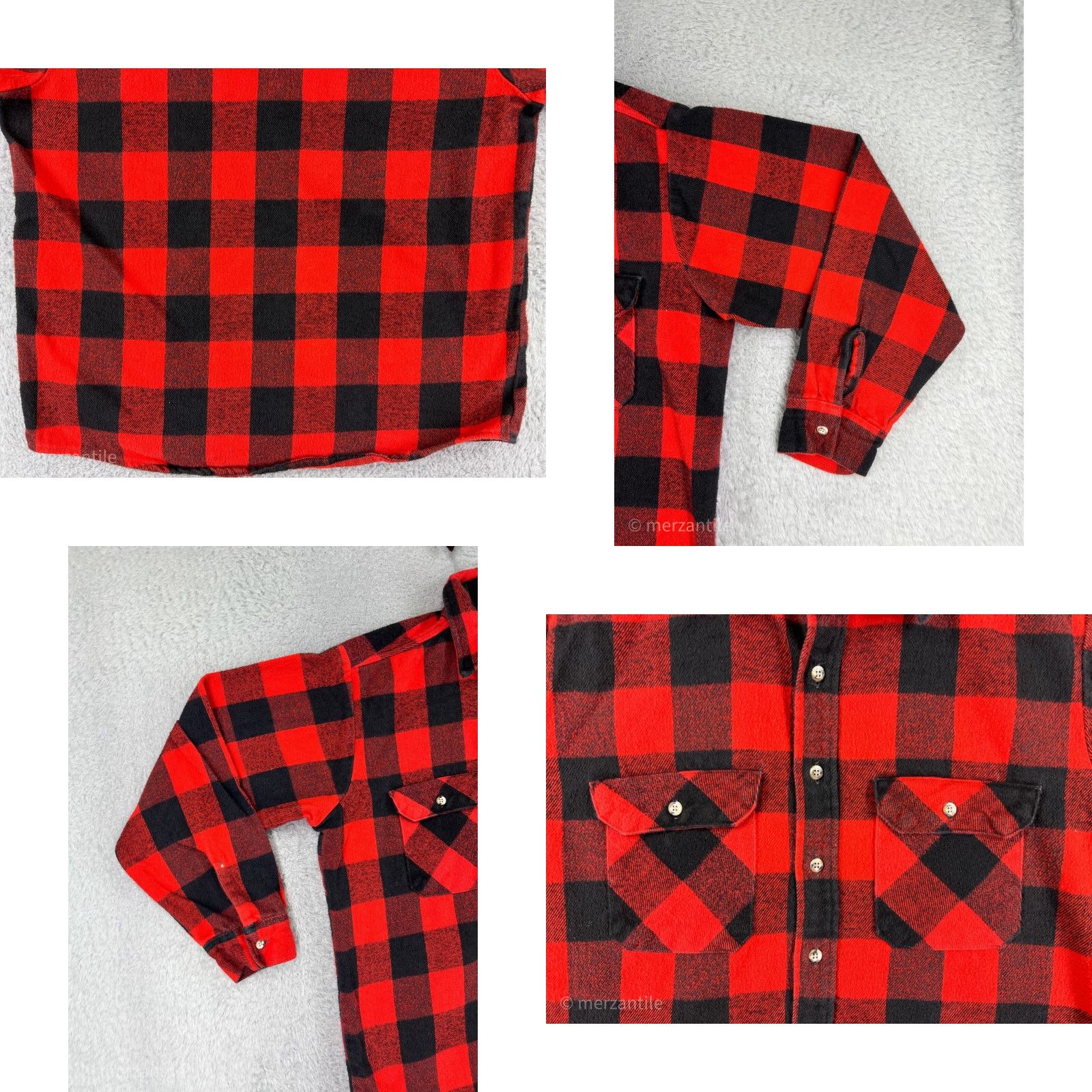 Vintage Winston Shirt Mens L Red Plaid Flannel Button-Up 100% Cotton Pockets Size US L / EU 52-54 / 3 - 8 Thumbnail