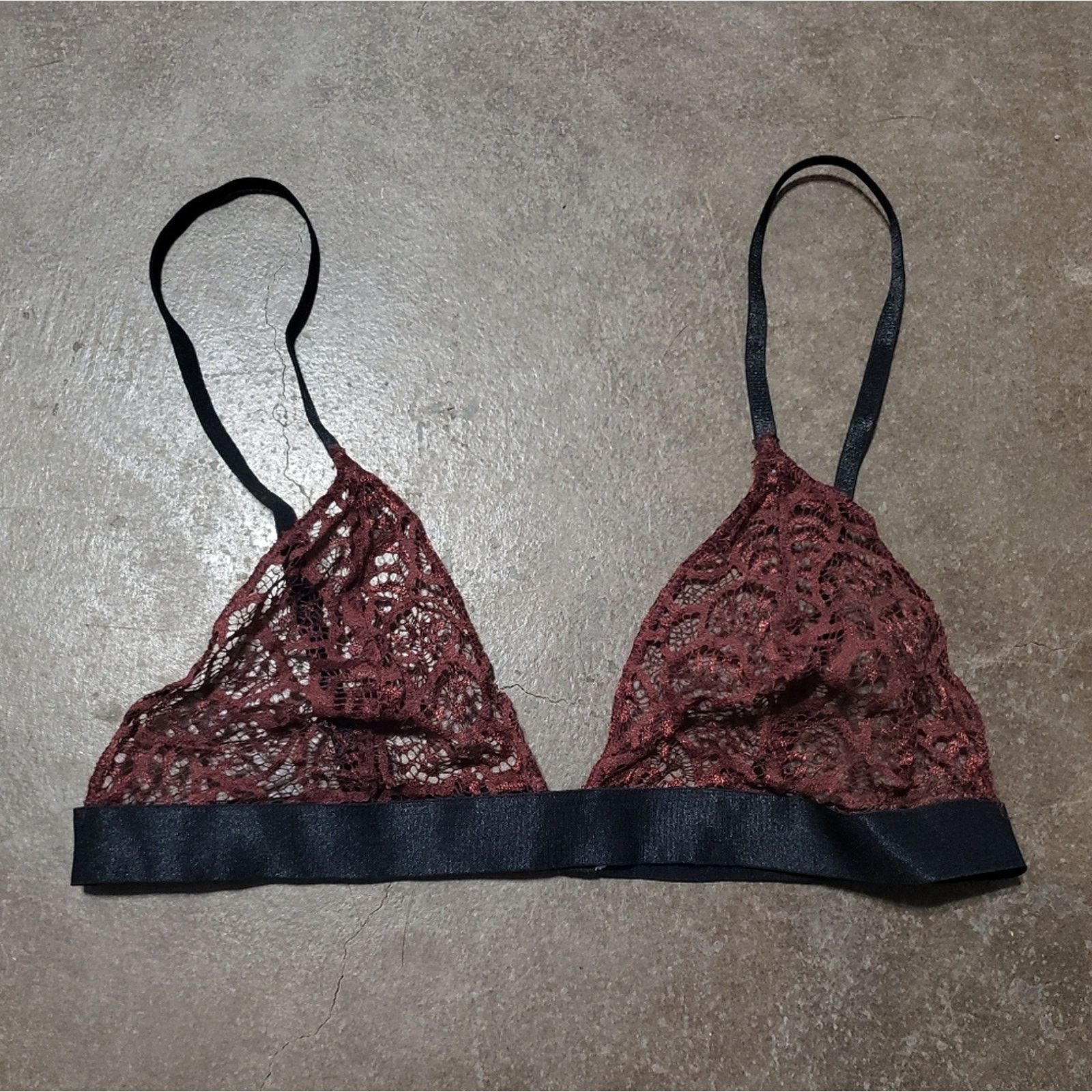Other Dark Chocolate Lace Detailed Bralette Size ONE SIZE - 1 Thumbnail