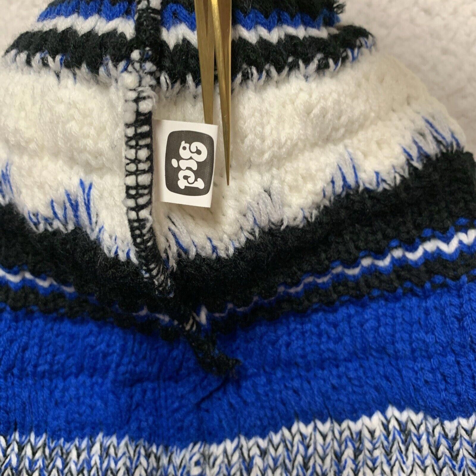 Other Pig Beanie Unisex Black Royal Blue Striped Ski Hat Size ONE SIZE - 5 Thumbnail