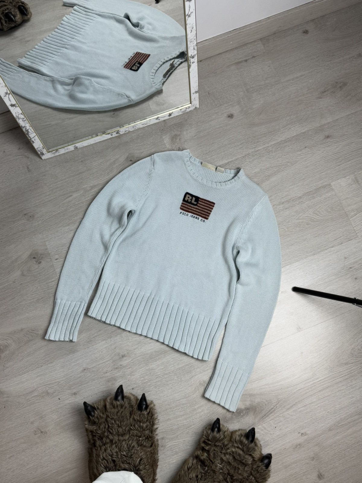 Polo Ralph Lauren × Ralph Lauren × Ralph Lauren Sport Ralph Lauren vintage polo amerykan flag USA sweater damski Size L / US 10 / IT 46 - 1 Thumbnail