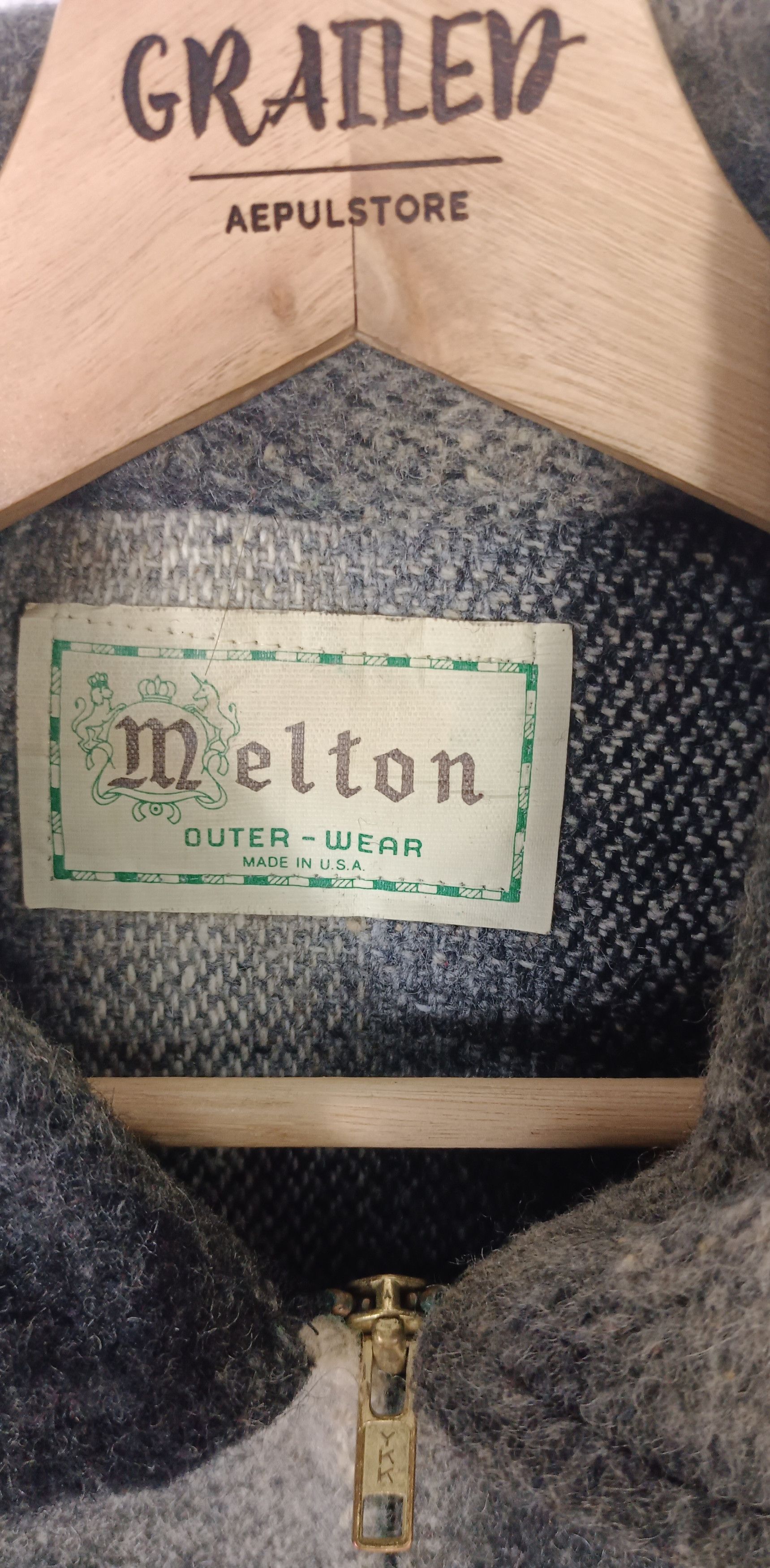 Vintage Vintage💥 80s Melton Shadow Plaid Wool Flannel Jacket Size US XL / EU 56 / 4 - 10 Thumbnail