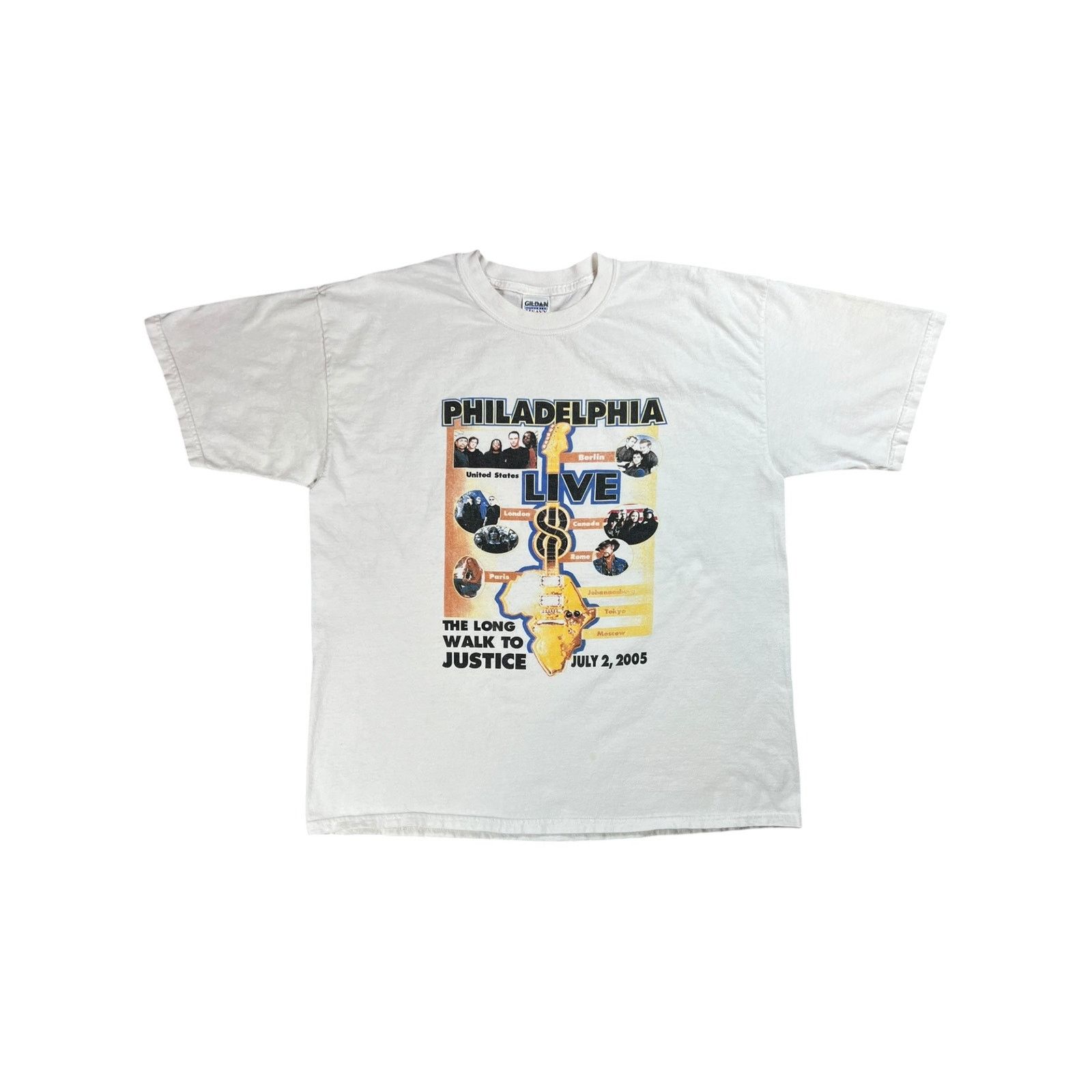 Vintage 2005 Live Aid Philadelphia Museum of Art band tee
