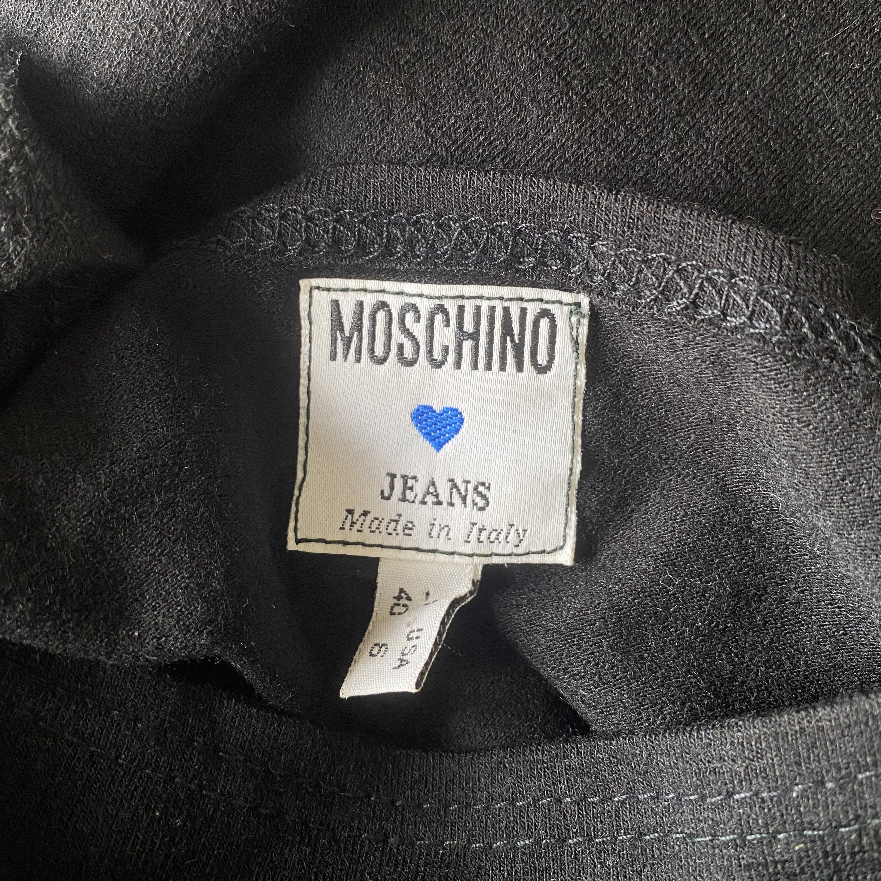 Moschino Vintage '90s Black Logo Printed Bodycon Dress Size M / US 6-8 / IT 42-44 - 8 Thumbnail