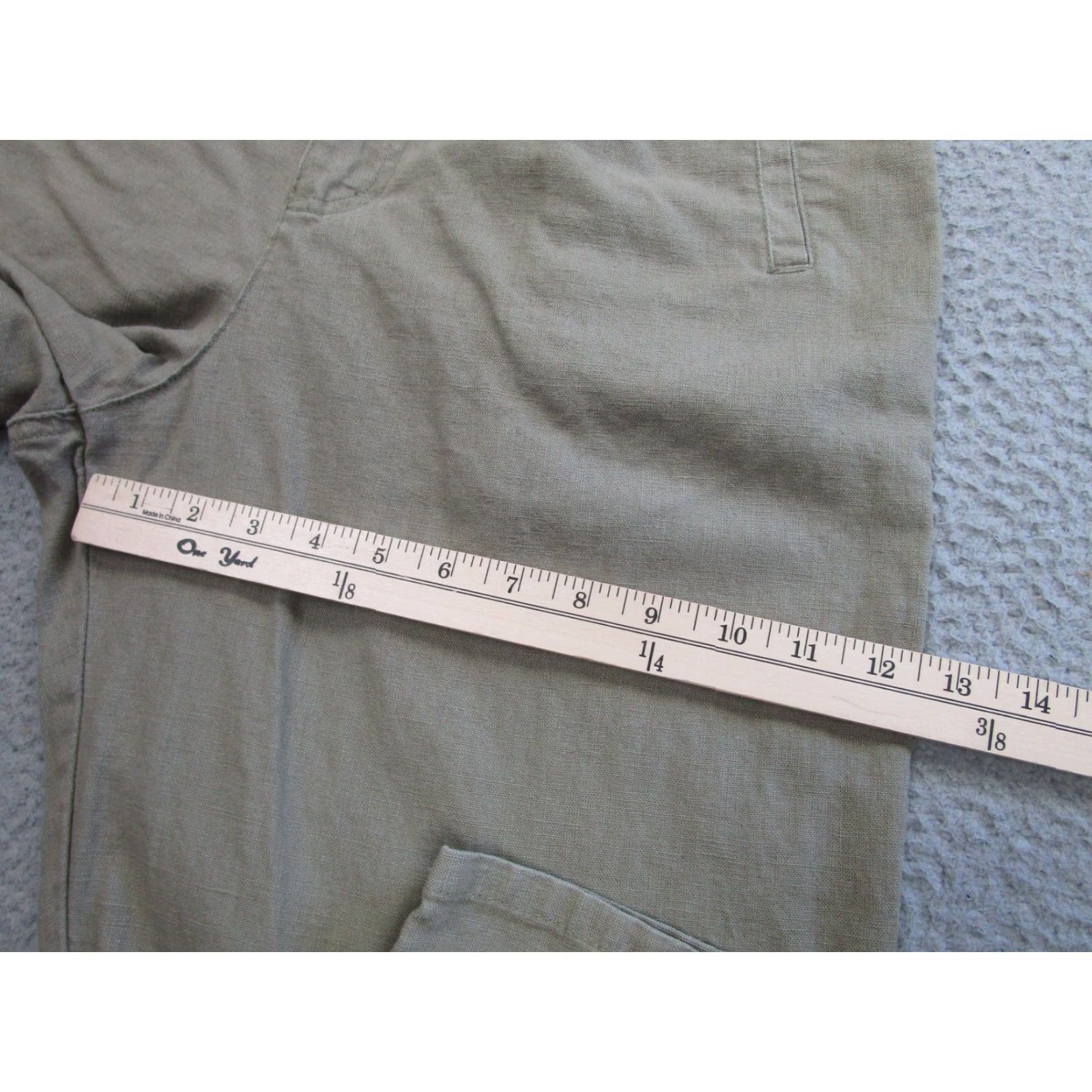 Gloria Vanderbilt Gloria Vanderbilt Pants 12 Womens Khaki Linen Blend Elastic Waist Tapered Leg Size 34" / US 12 / IT 48 - 7 Thumbnail