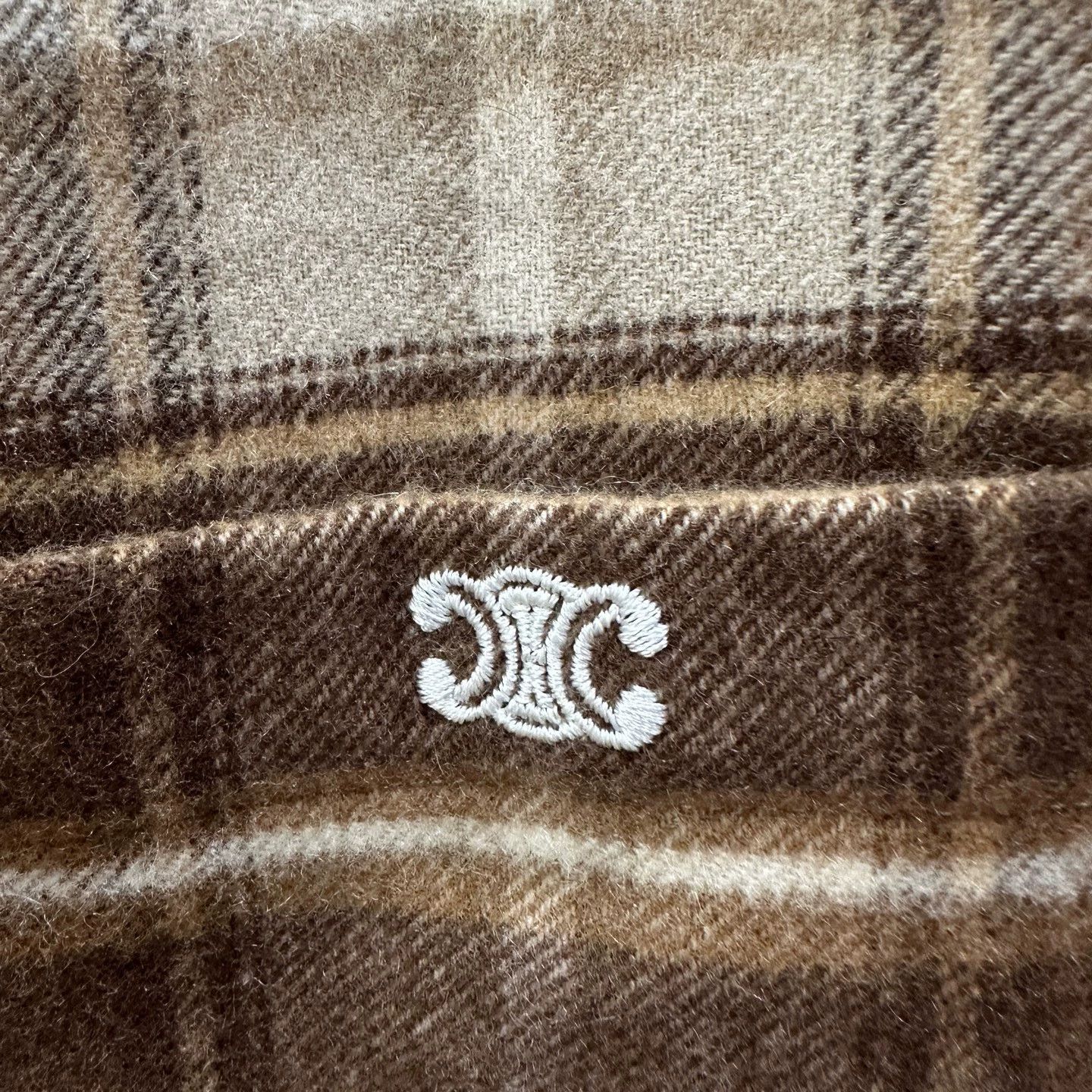 Celine Celine Triumph Arc Logo Gingham Cashmere Shirt 36 Size XS / US 0-2 / IT 36-38 - 6 Thumbnail