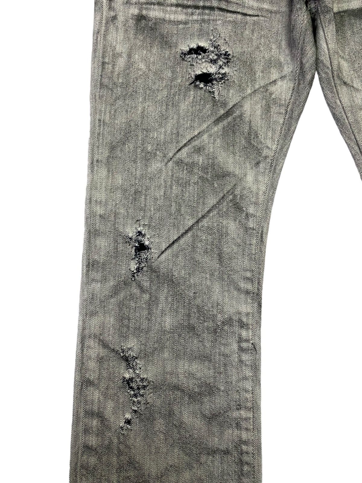 JACKROSE Jack Rose Ripped Distressed Clow Mark Smoke Denim Pants Size 33" - 16 Thumbnail