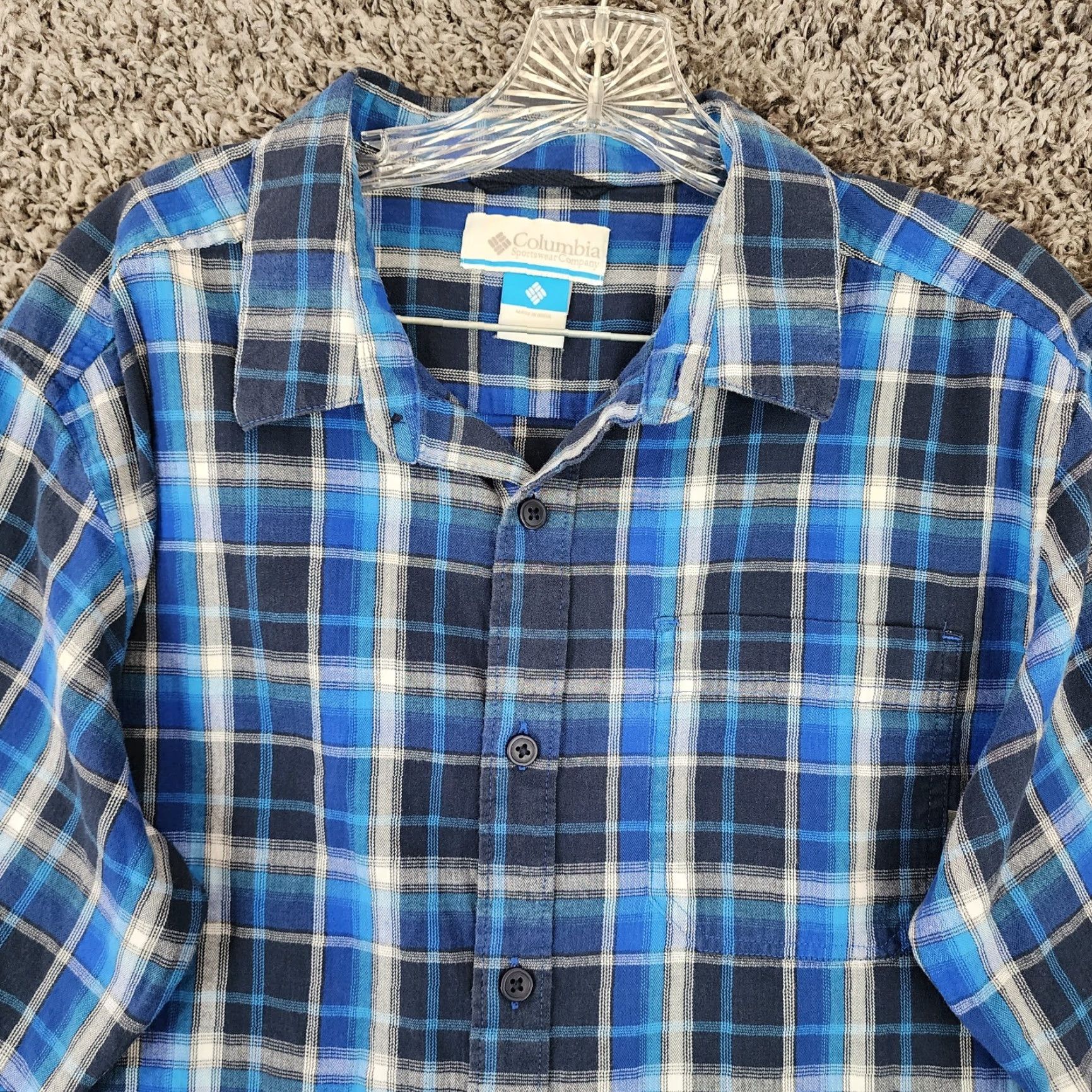 Vintage Columbia Mens Blue Plaid Long Sleeve Button-Up Size L Size US L / EU 52-54 / 3 - 3 Thumbnail