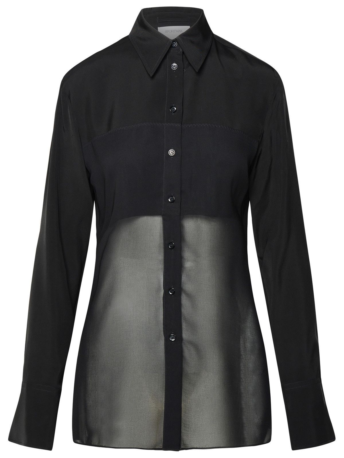 image of Sportmax 'boa' Black Viscose Shirt, Women's (Size Medium)