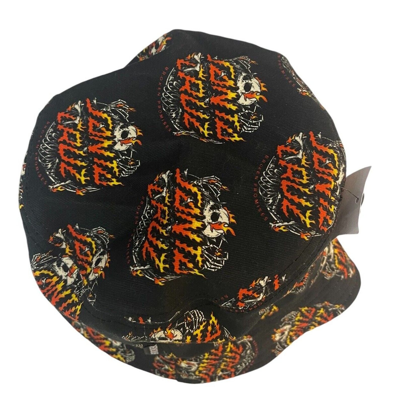 Santa Cruz Skateboards Santa Cruz Bucket Hat Black Broken Promises Flames Skull NWT Size ONE SIZE - 2 Thumbnail