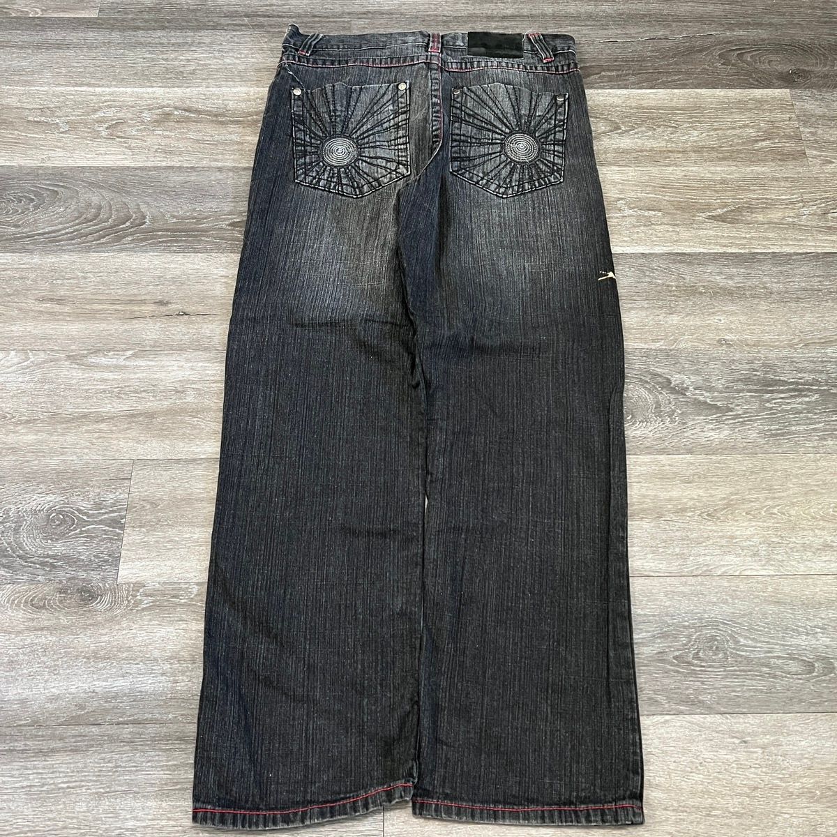 Pre-owned Jnco X Southpole Vintage Y2k Five Element Baggy Faded Cybergoth Skater Jeans In Black