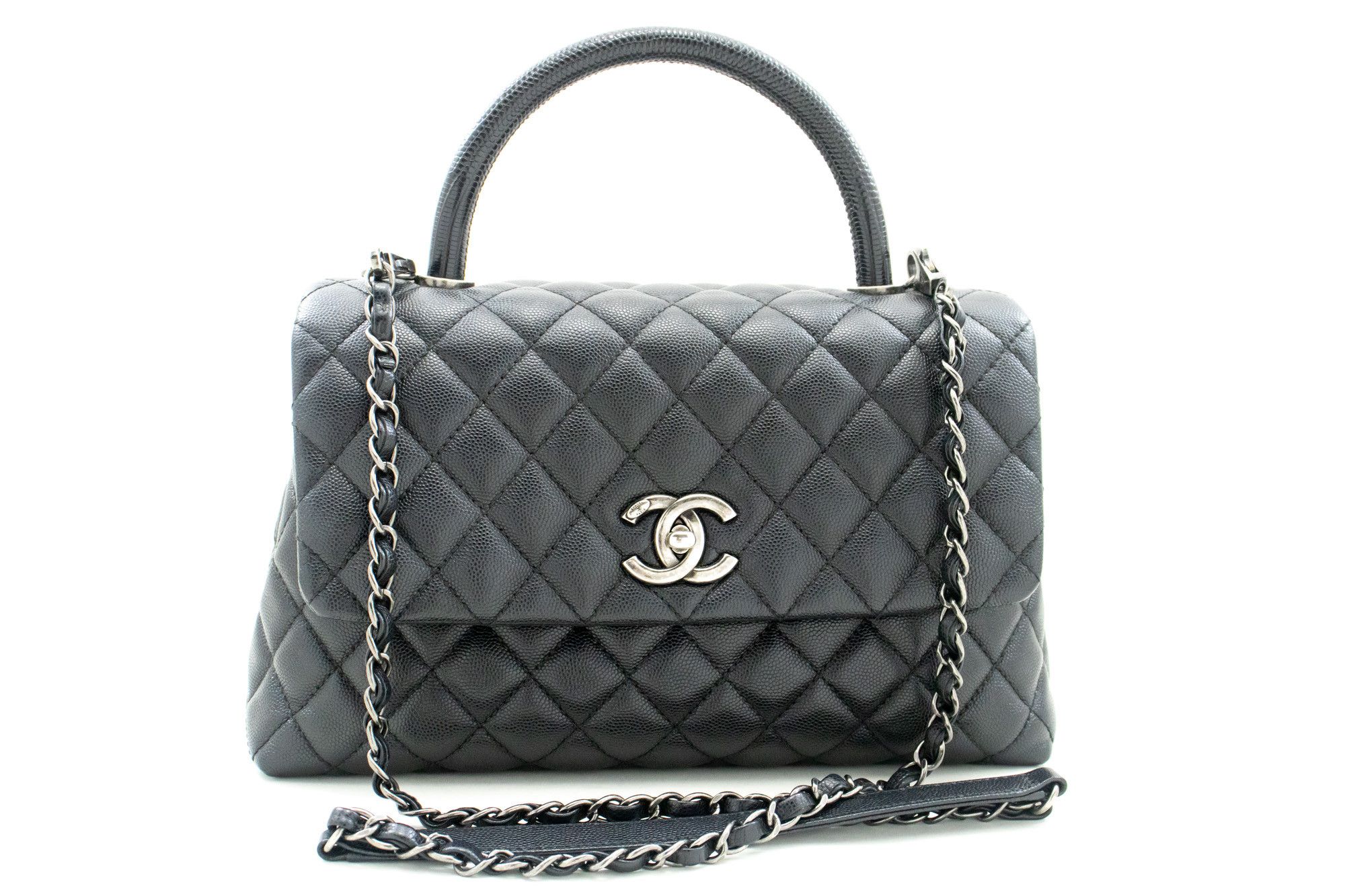 Chanel Coco Handle Black Leather Shoulder Bag (Pre-Owned) Size ONE SIZE - 1 Thumbnail