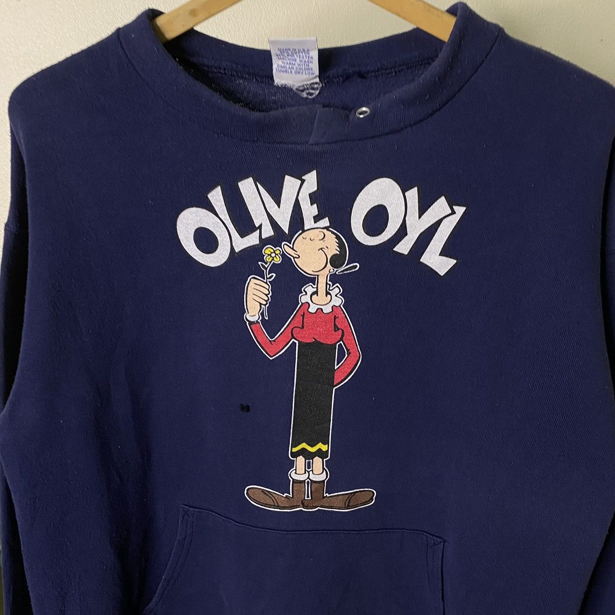 Cartoon Network × Vintage 1990s Olive Oyl Popeye The Sailorman Mirror Print Sweatshirt Size US M / EU 48-50 / 2 - 2 Thumbnail