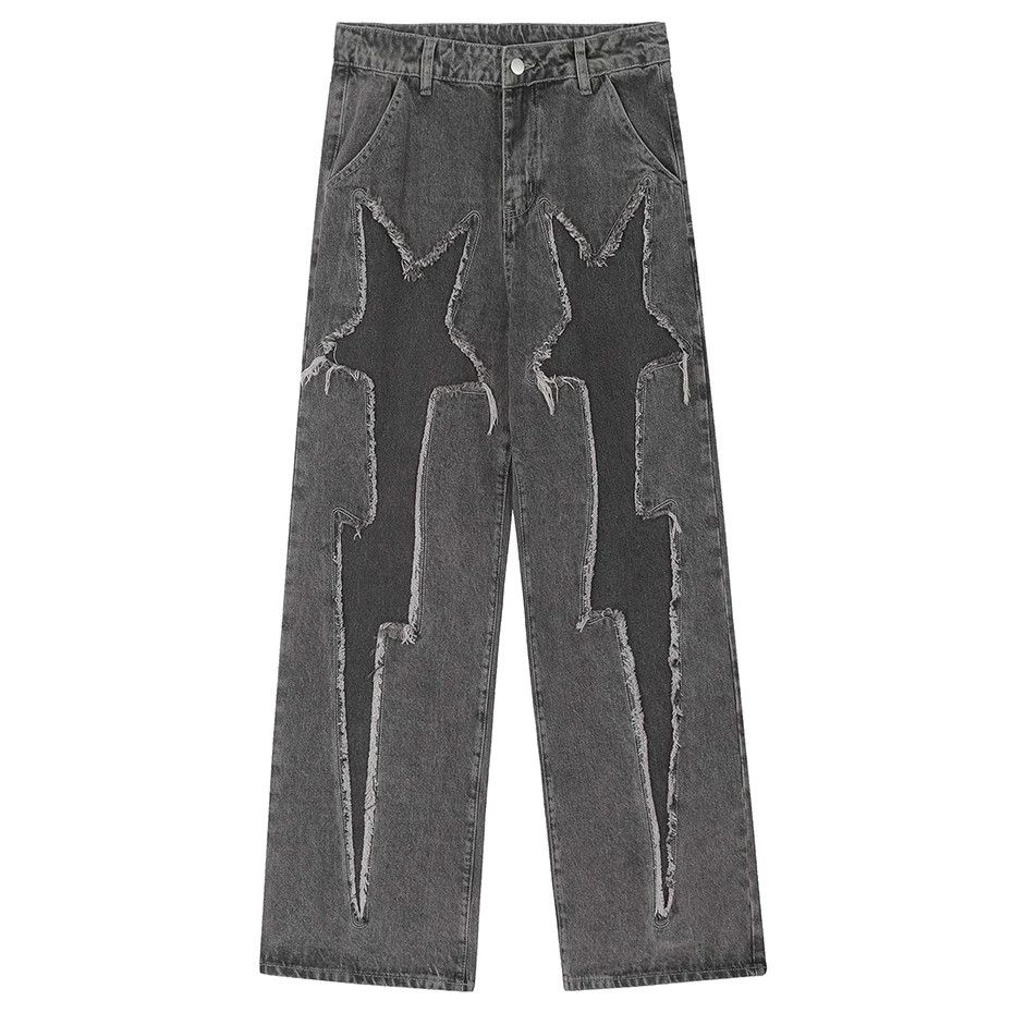 Lightning Splicing Baggy Jeans