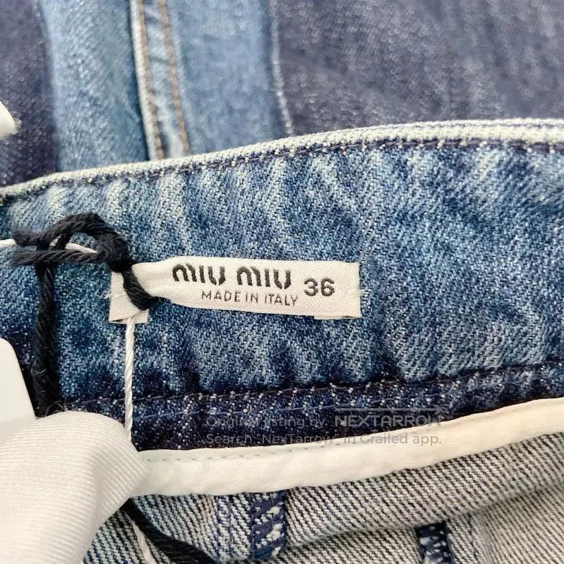 Miu Miu Miu Miu Denim Skirt with Lace Trim . Size 26" / US 2 / IT 38 - 5 Thumbnail