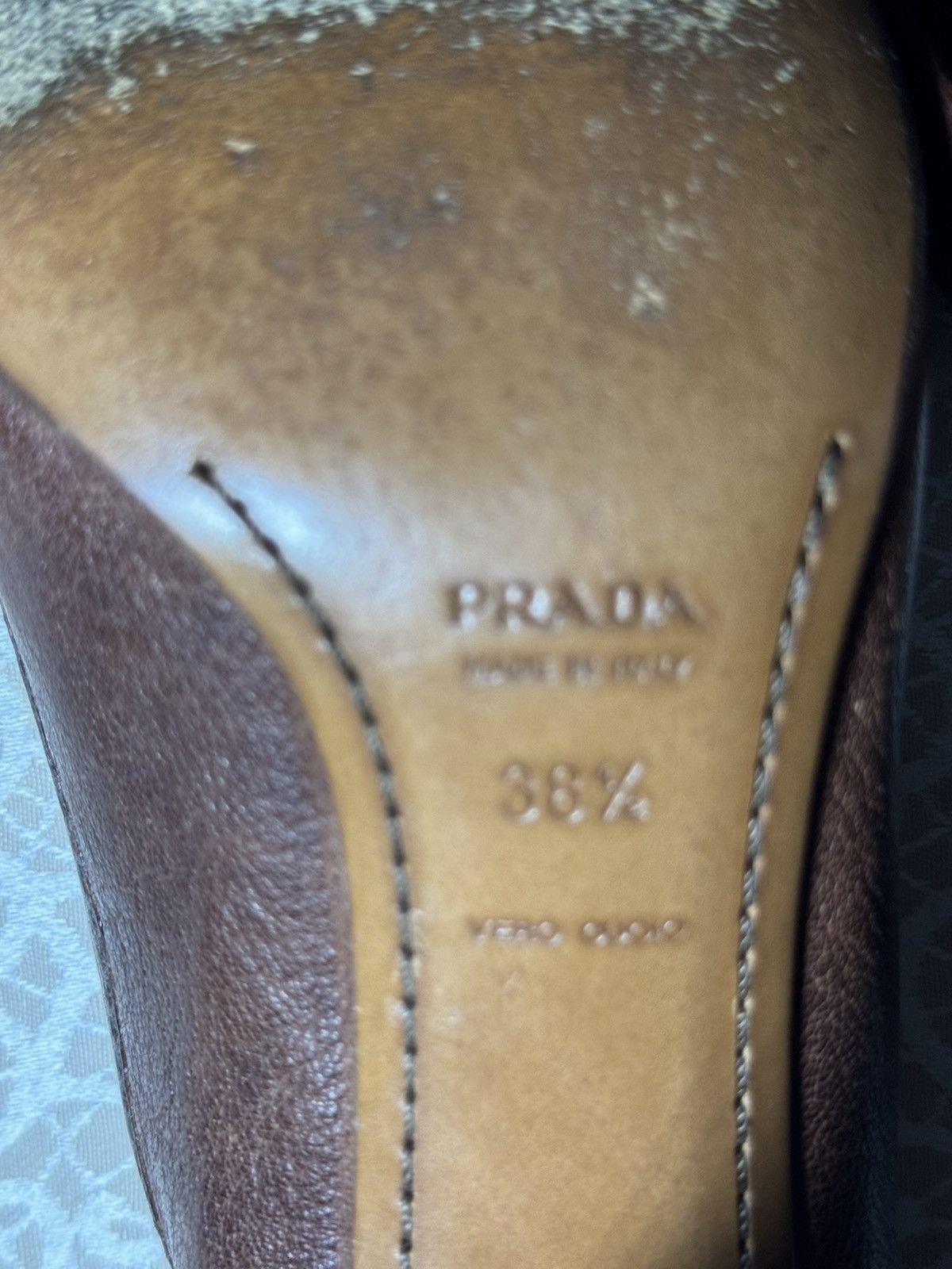 Prada Prada Brown Leather Heeled Loafers / Classic Pumps Size US 9.5 / IT 39.5 - 4 Thumbnail