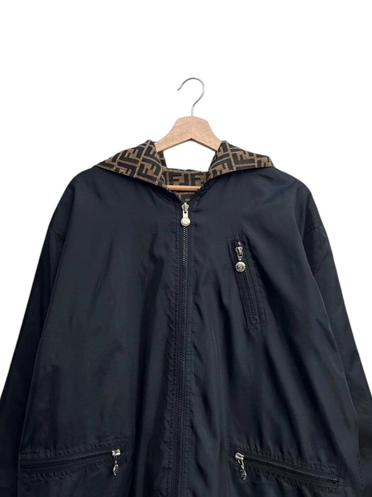 Fendi Vintage Fendi Zucca Monogram FF Reversible Hoodie Jacket Size US M / EU 48-50 / 2 - 11 Thumbnail