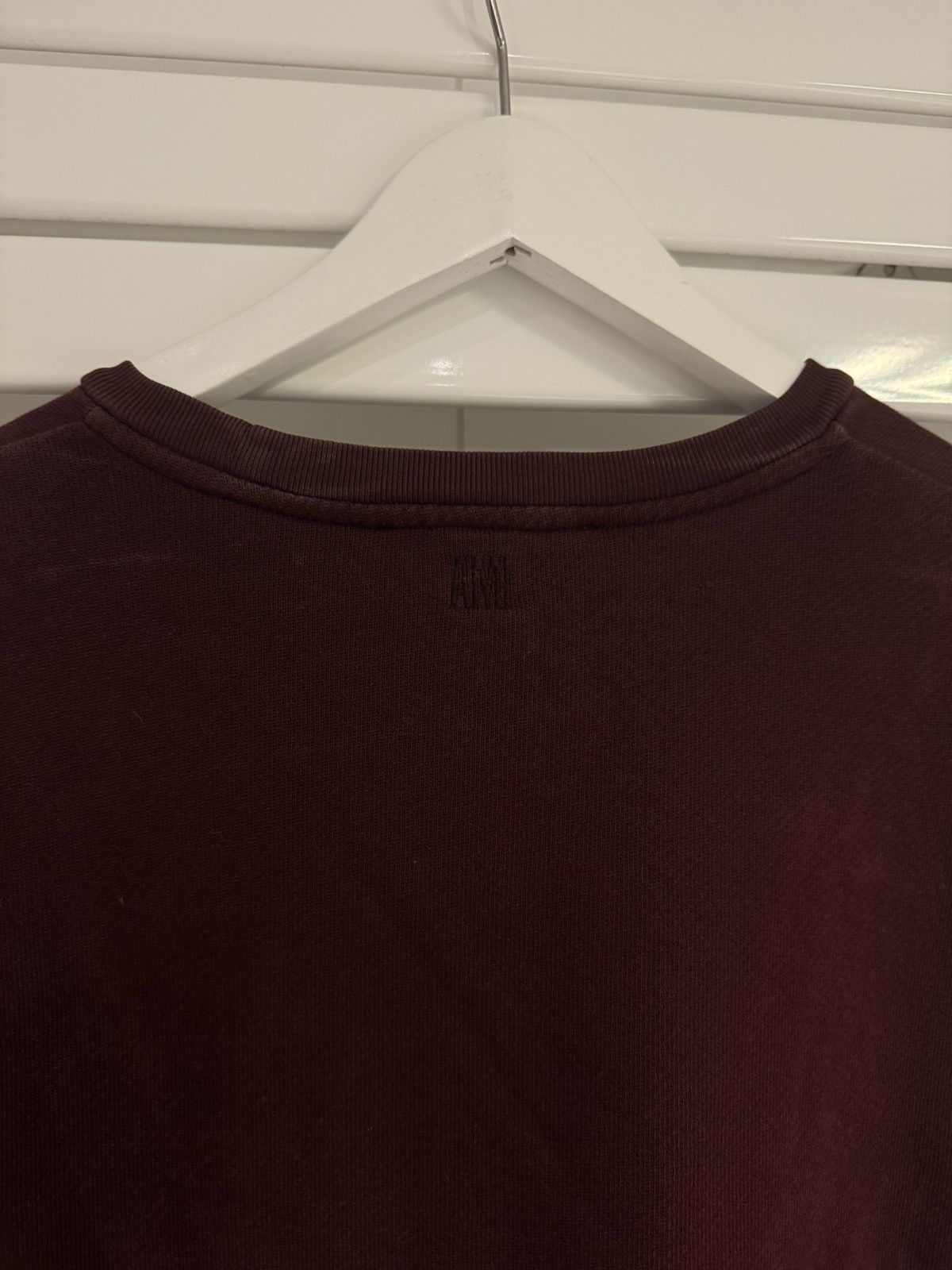 AMI AMI Paris Burgundy Crewneck w textured logo Size US M / EU 48-50 / 2 - 4 Thumbnail
