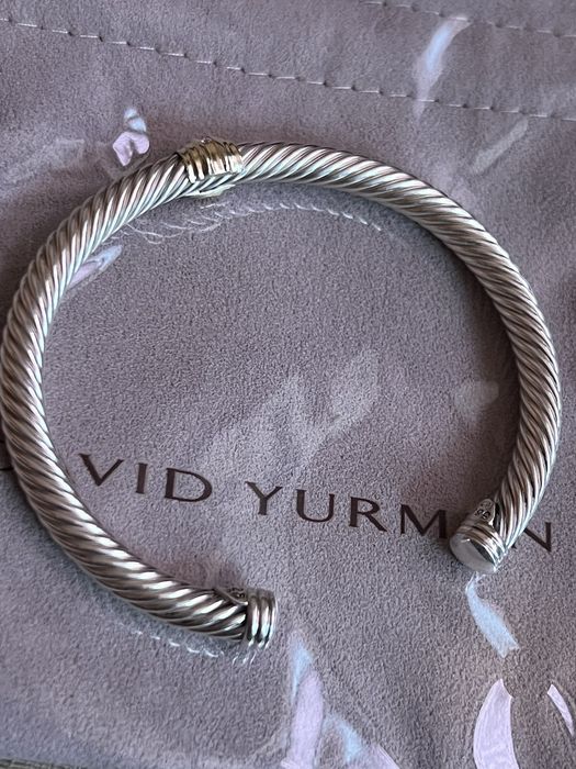 David Yurman David Yurman Single Station Bangle with diamonds &14k ...