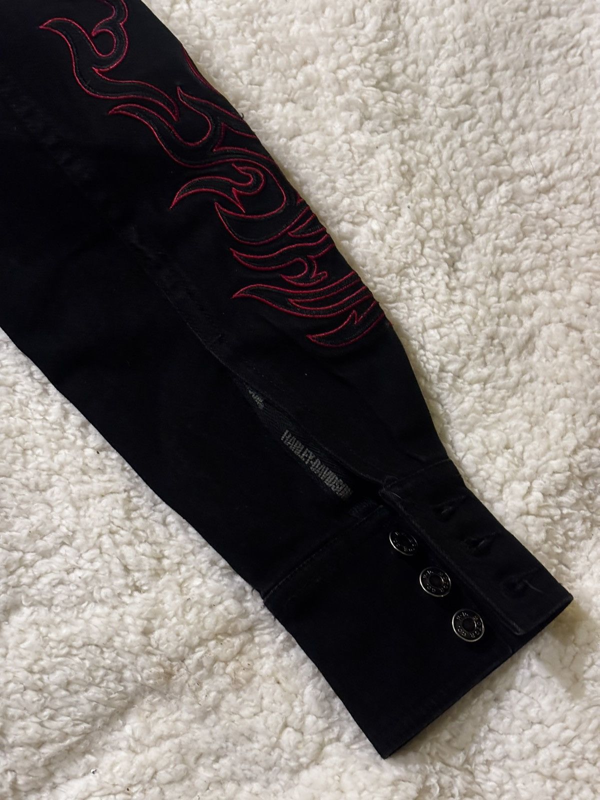 Harley Davidson Black denim jacket0241 Size M / US 6-8 / IT 42-44 - 7 Thumbnail
