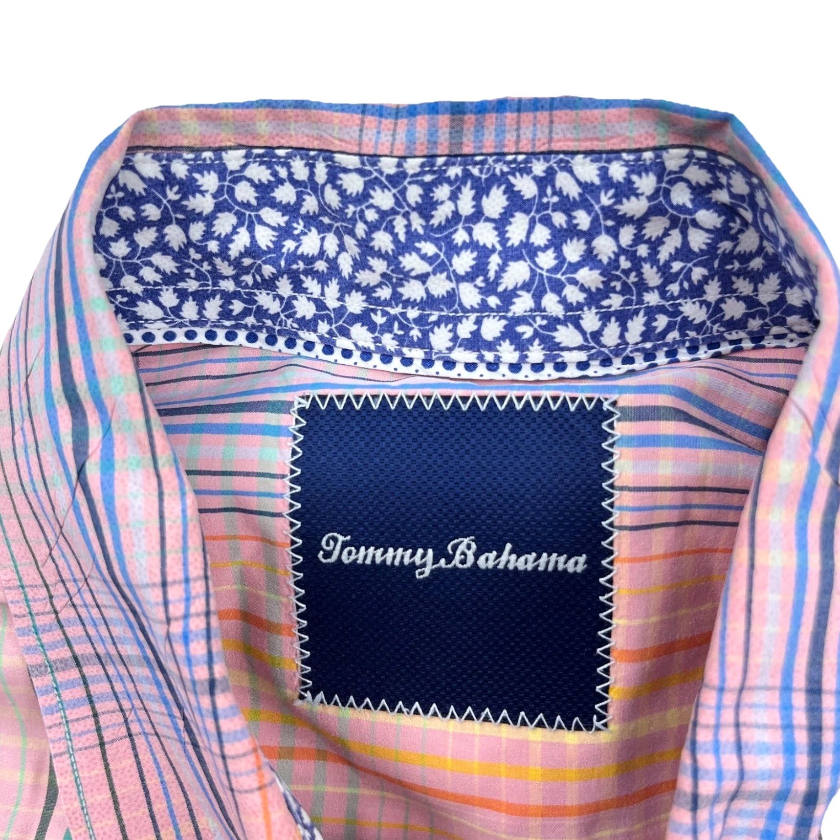 Tommy Bahama Tommy Bahama Shirt Men Medium Pink Plaid Button-Up Casual Beach Classic Size 40R - 5 Thumbnail