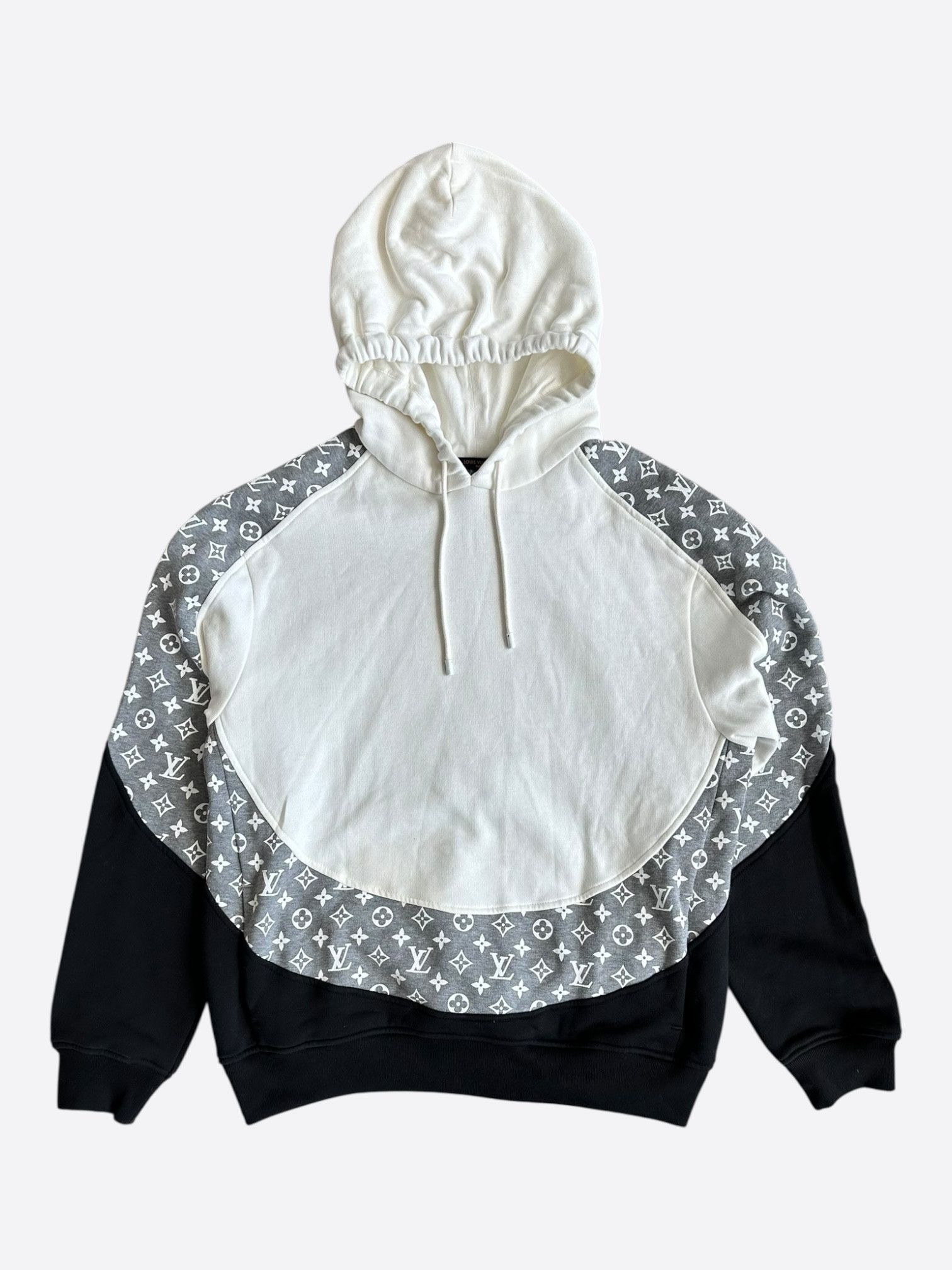 Louis Vuitton Louis Vuitton White, Grey & Black Monogram Circle Cut Hoodie Size US S / EU 44-46 / 1 - 1 Thumbnail