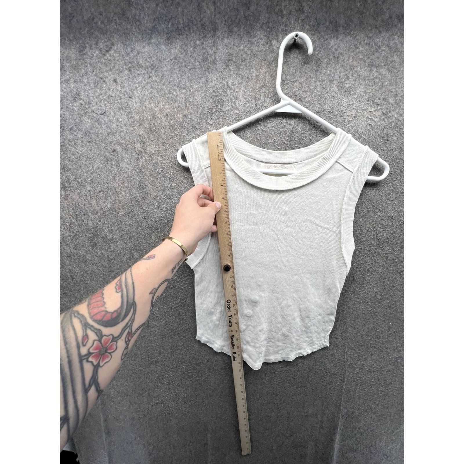 Free People Free People Tank Top Women Large White Cropped Crew Neck Knit Jersey We The Free Size L / US 10 / IT 46 - 5 Thumbnail