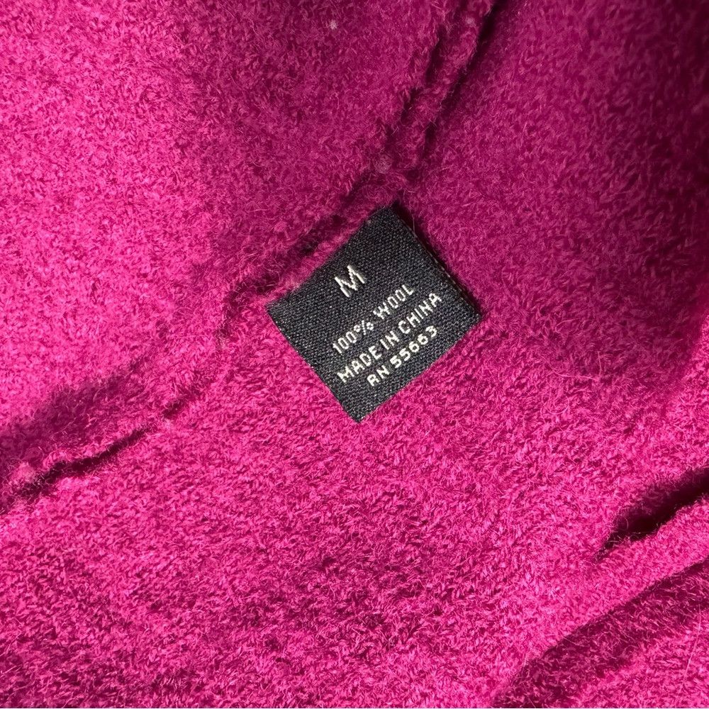 Other Valerie Bertinelli 100% Wool Dark Pink Cardigan Jacket Size M / US 6-8 / IT 42-44 - 8 Thumbnail