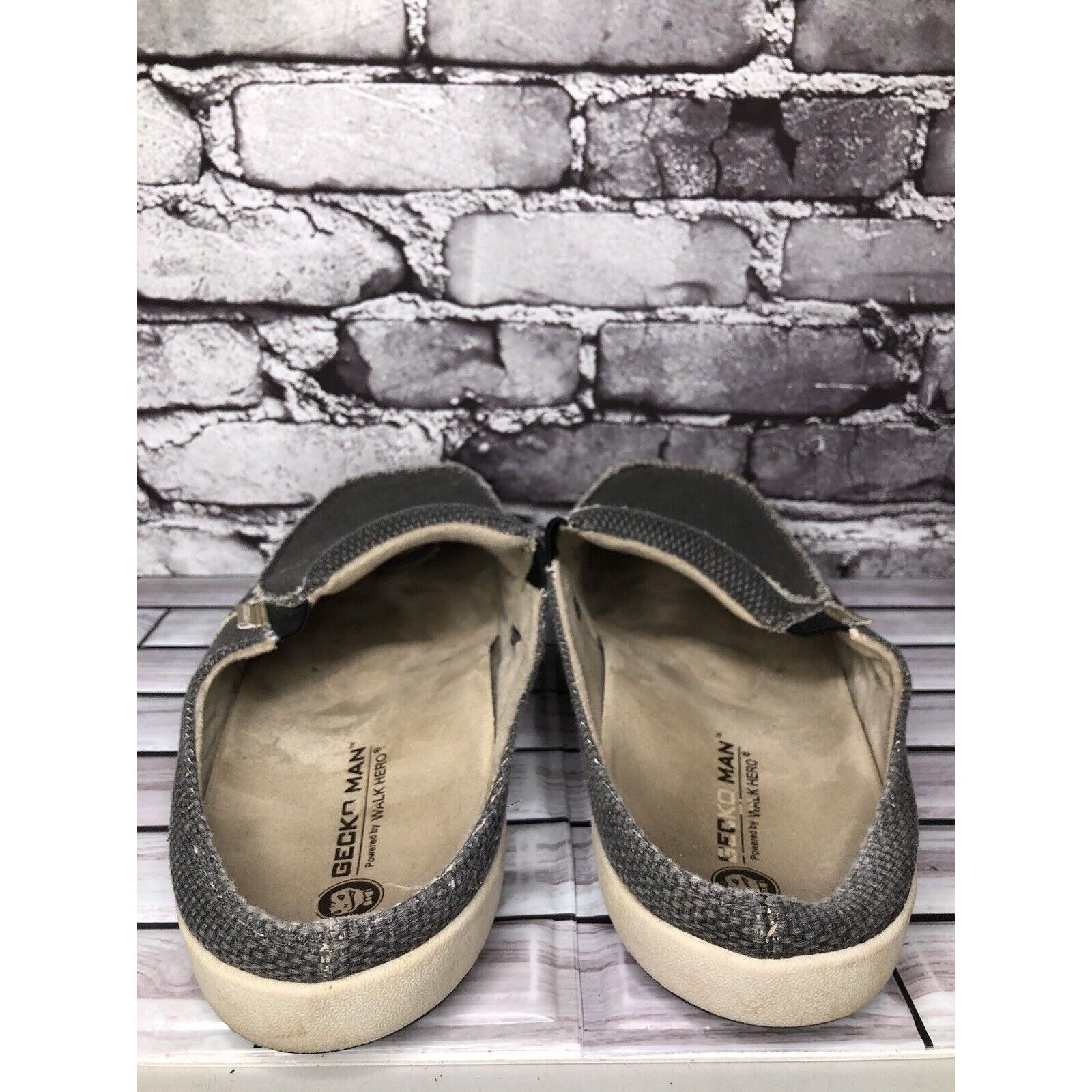 Other Gecko Man Walk Hero Arch Support Gray Canvas Fabric Mules Sh Size US 13 / EU 46 - 3 Thumbnail