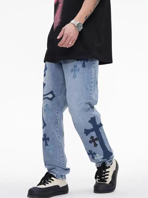 Japanese Brand Vintage Cross High Street Wash Distressed Straight Jeans Size US 32 / EU 48 - 4 Thumbnail