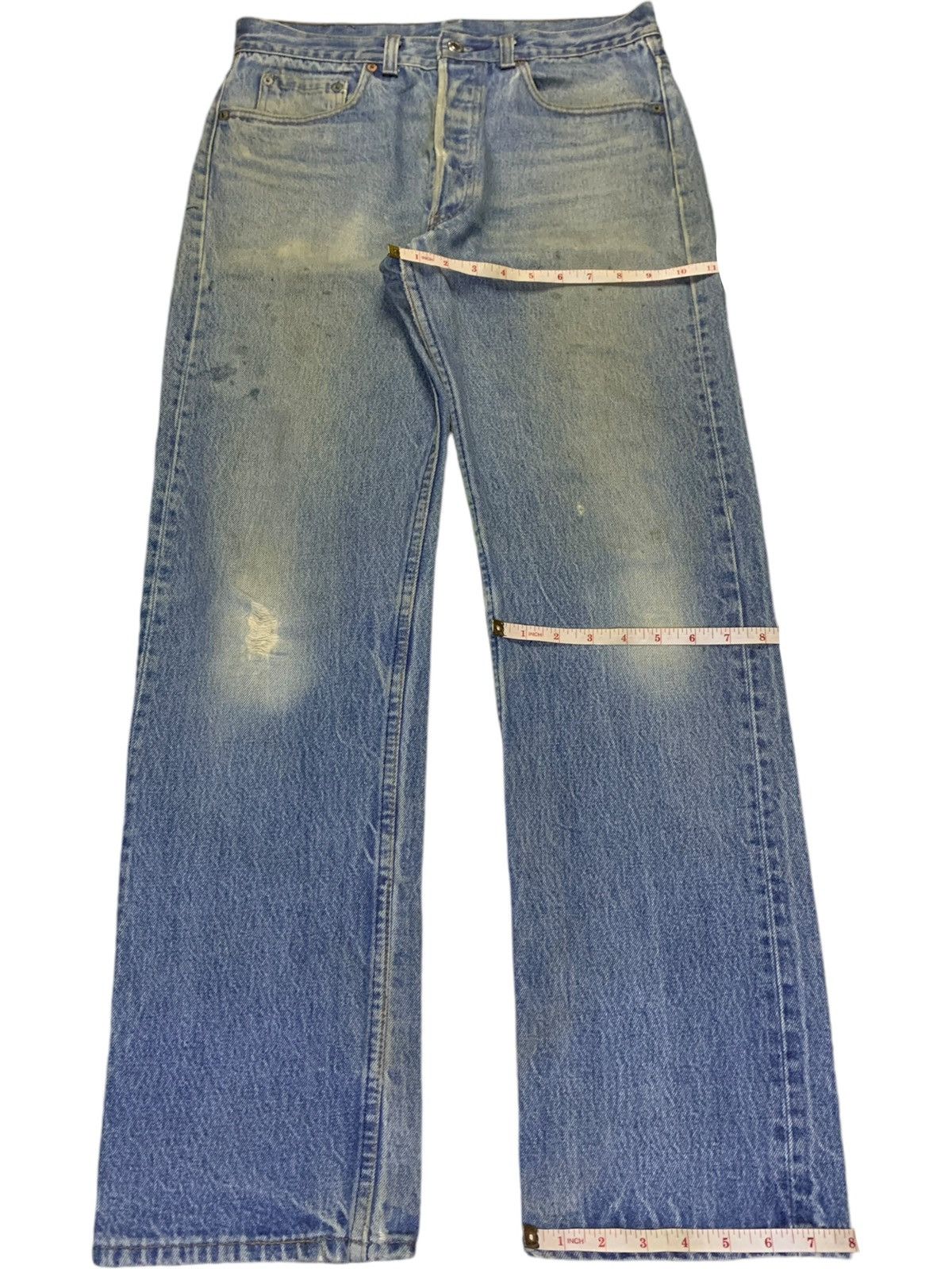 Levi's Vintage 90s Levis 501 Mud Wash Distressed Loose Jeans Size US 31 - 13 Thumbnail