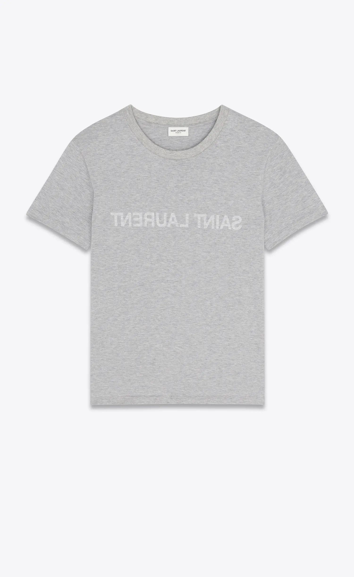 Saint Laurent Paris o1s1wg110425 710821 Reverse Logo T-Shirt in Grey Size US XXL / EU 58 / 5 - 1 Thumbnail