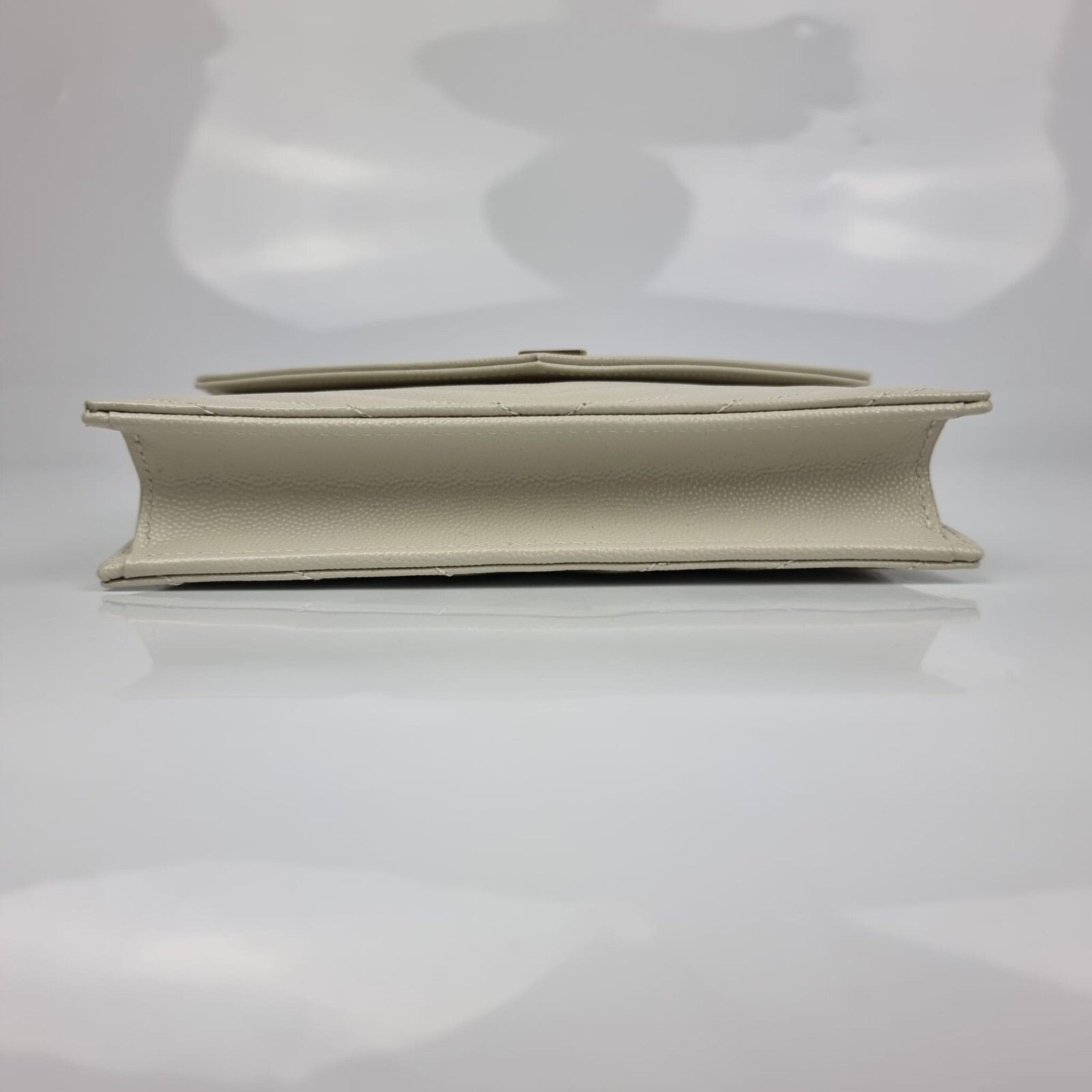 Saint Laurent Paris SAINT LAURENT Cassandre Envelope Crema Soft Grained Leather Size ONE SIZE - 6 Thumbnail