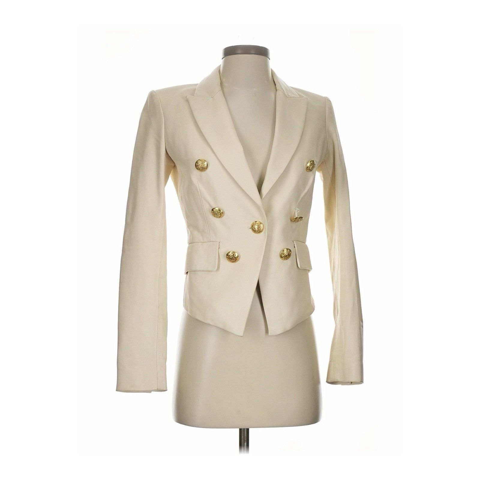 Veronica Beard Veronica Beard Cooke Leather Blazer Jacket Gold Buttons 00 Size XXS / US 00 / IT 34 - 2 Thumbnail