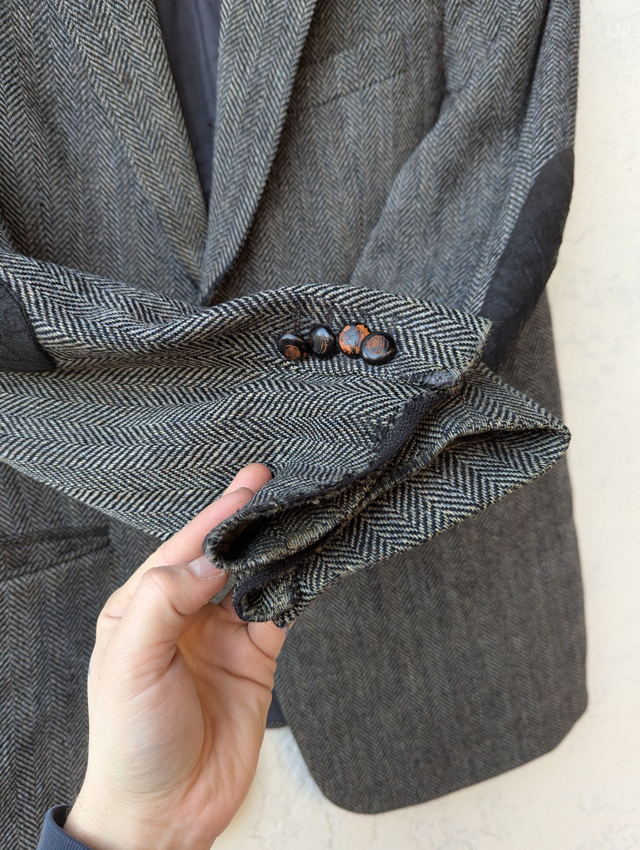 Harris Tweed Harris Tweed x Mario Barutti Vintage Blazer Pure Wool Gray Size 44L - 5 Thumbnail