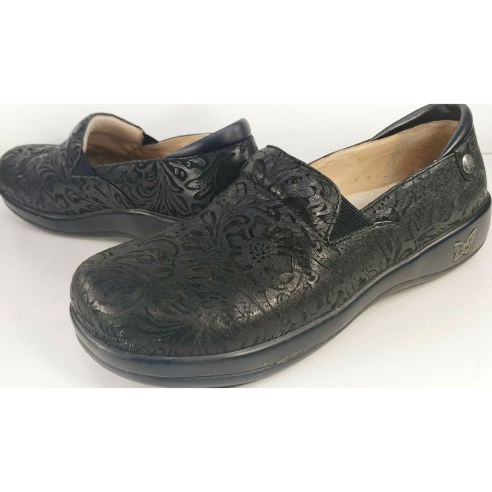 Vintage Alegria Women's Keli Professional Clog Black Floral Pattern Sz 9M 40EU Size ONE SIZE - 2 Thumbnail