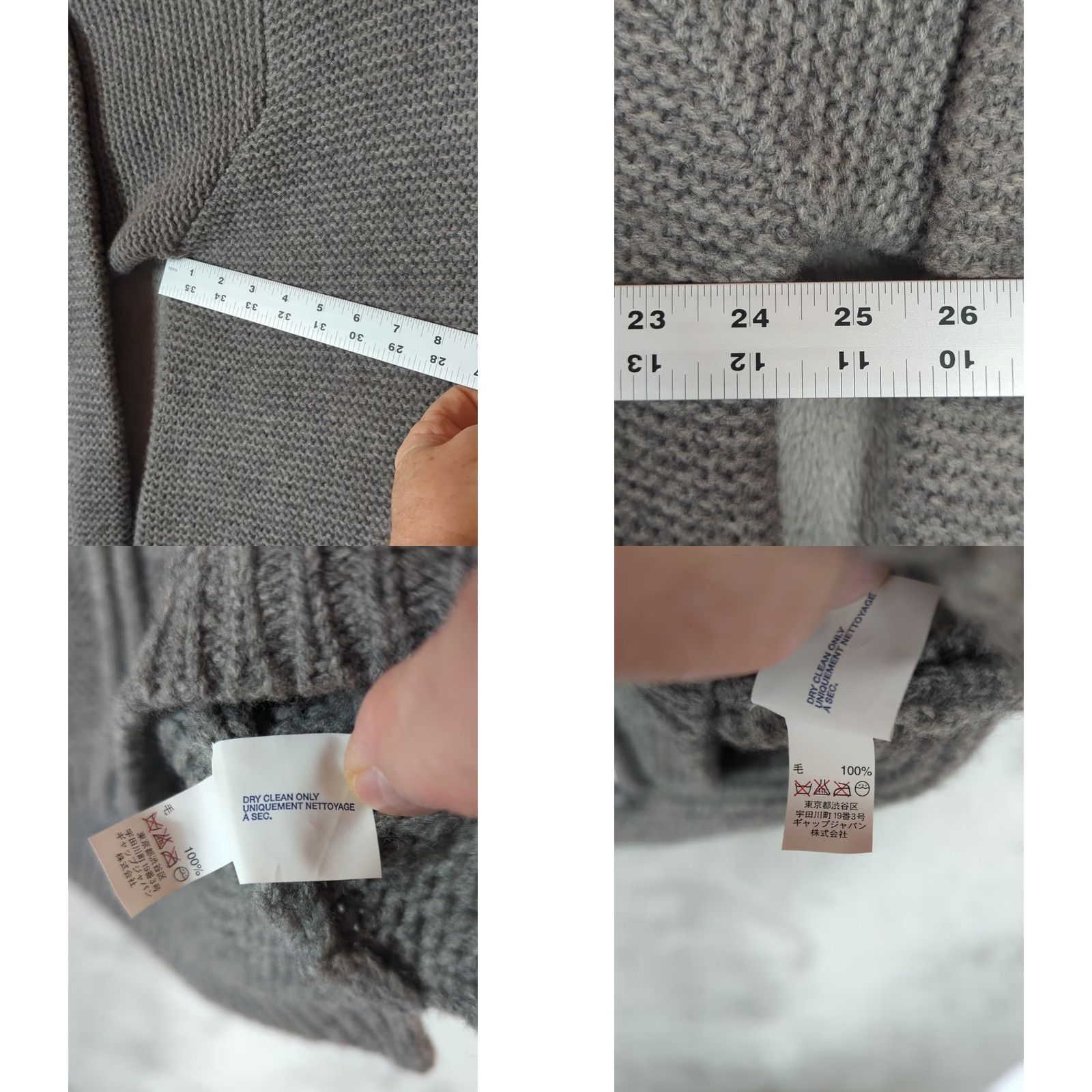 Gap VINTAGE Gap Cardigan Sweater Mens 2XL Gray Wool Knit Full Zip Mock Neck Long Sleeve Zipper Classic Grandpa Size US XXL / EU 58 / 5 - 9 Thumbnail