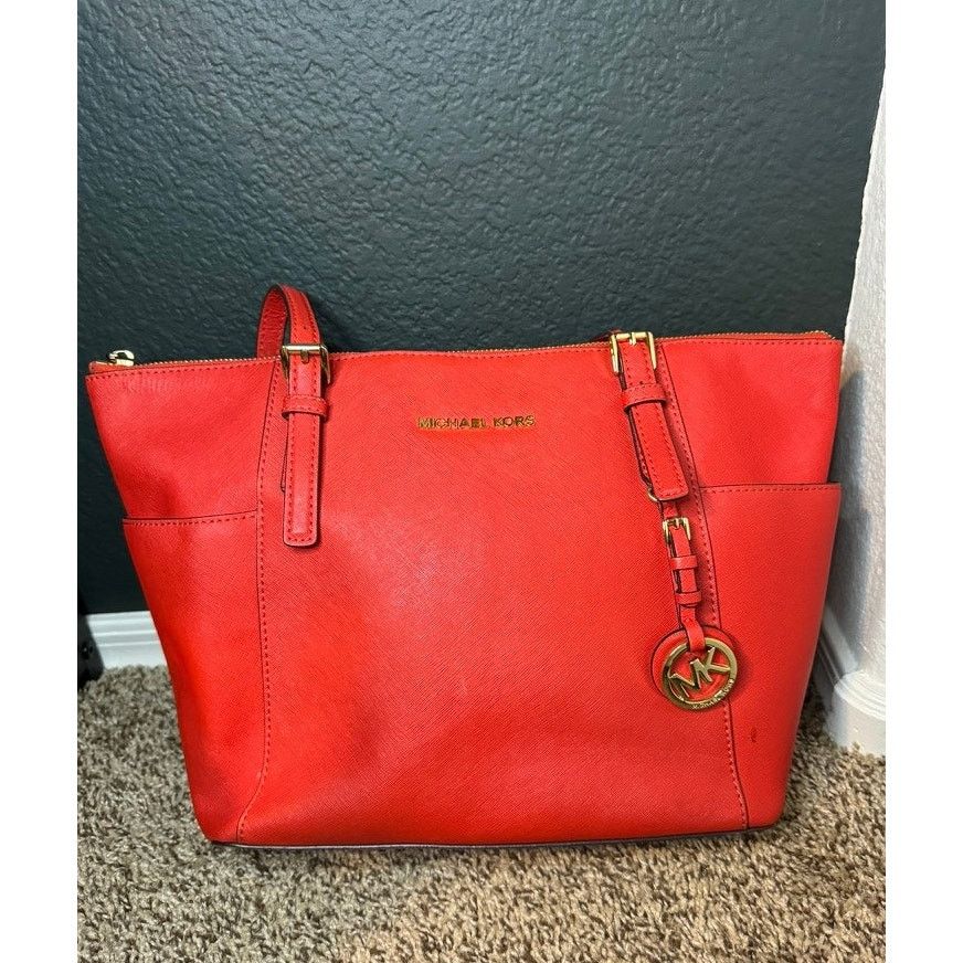 Vintage Michael Kors Large Charlotte Tote- Red Size ONE SIZE - 1 Thumbnail