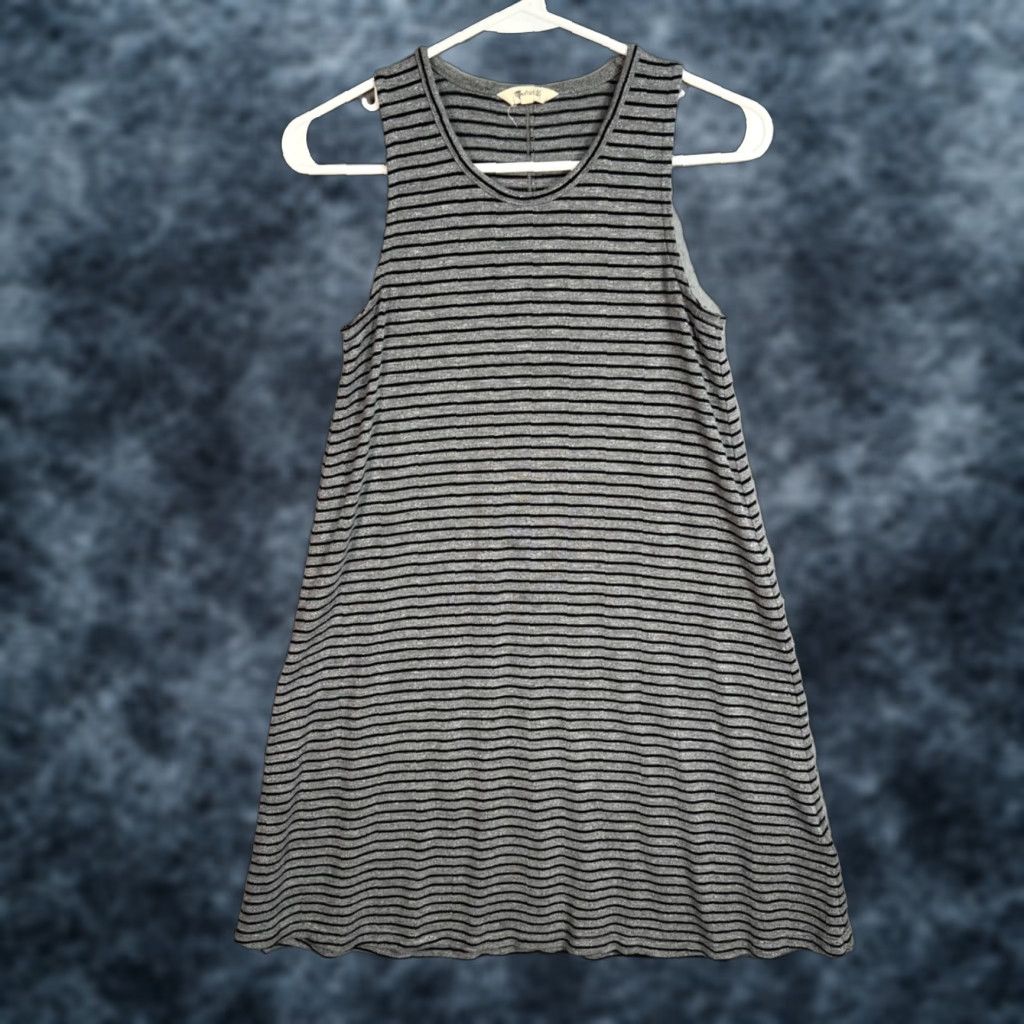 Madewell Madewell Womens XS Black & Gray Striped Sleeveless Knit Tank Dress Size XS / US 0-2 / IT 36-38 - 1 Thumbnail
