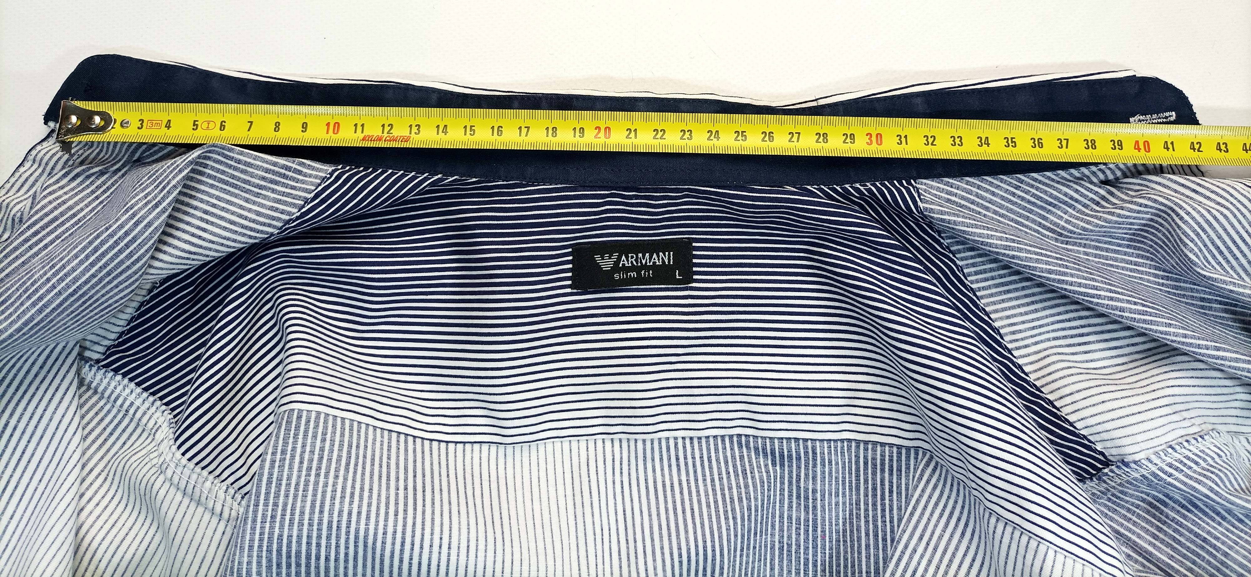 Armani Armani Mens Slim Fit Striped Button Down Shirt Black White L Size US L / EU 52-54 / 3 - 4 Thumbnail