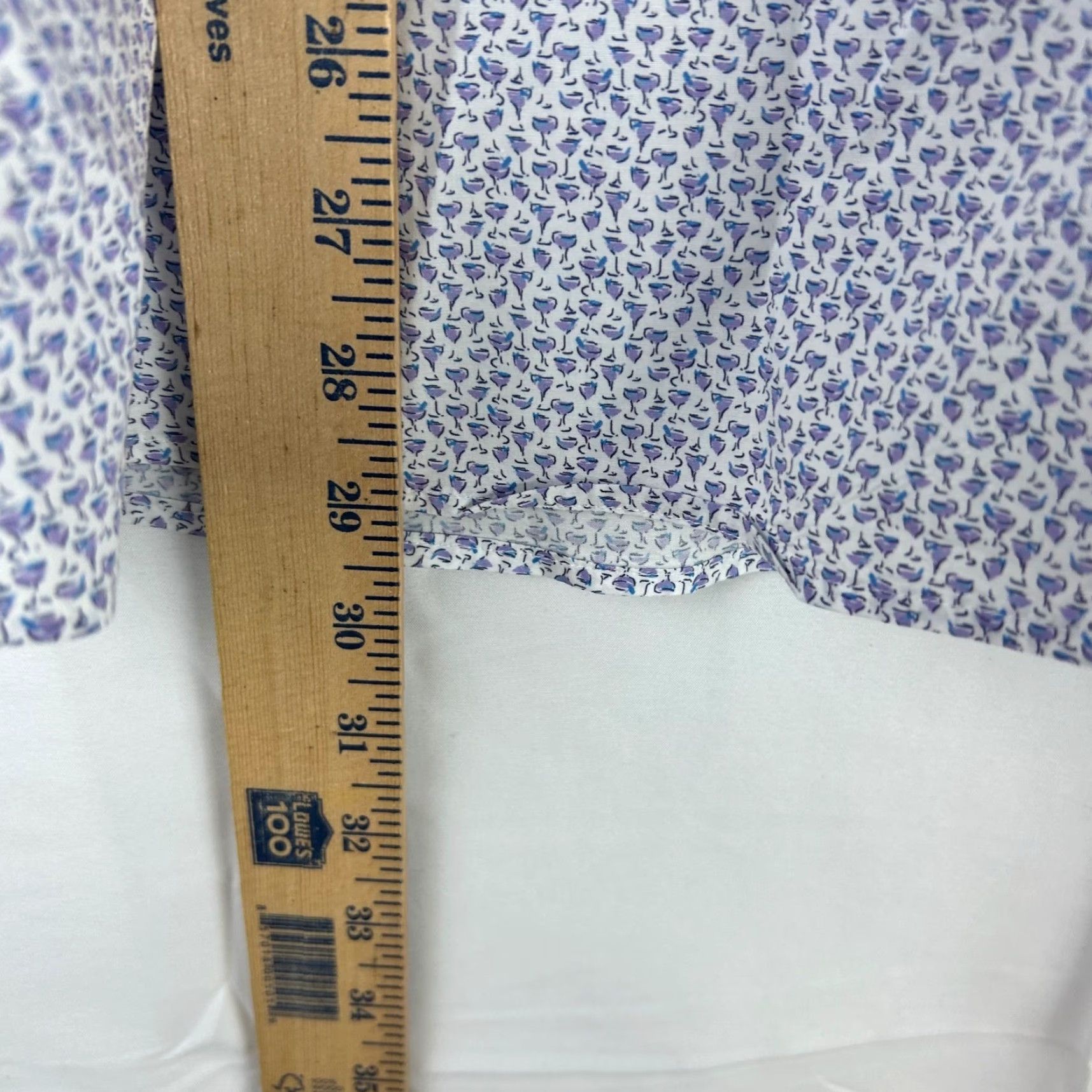 Peter Millar Peter Millar Shirt Adult XL White Blue Martini Glass Print Short Sleeve Button Front Mens Size US 36 / EU 52 - 3 Thumbnail