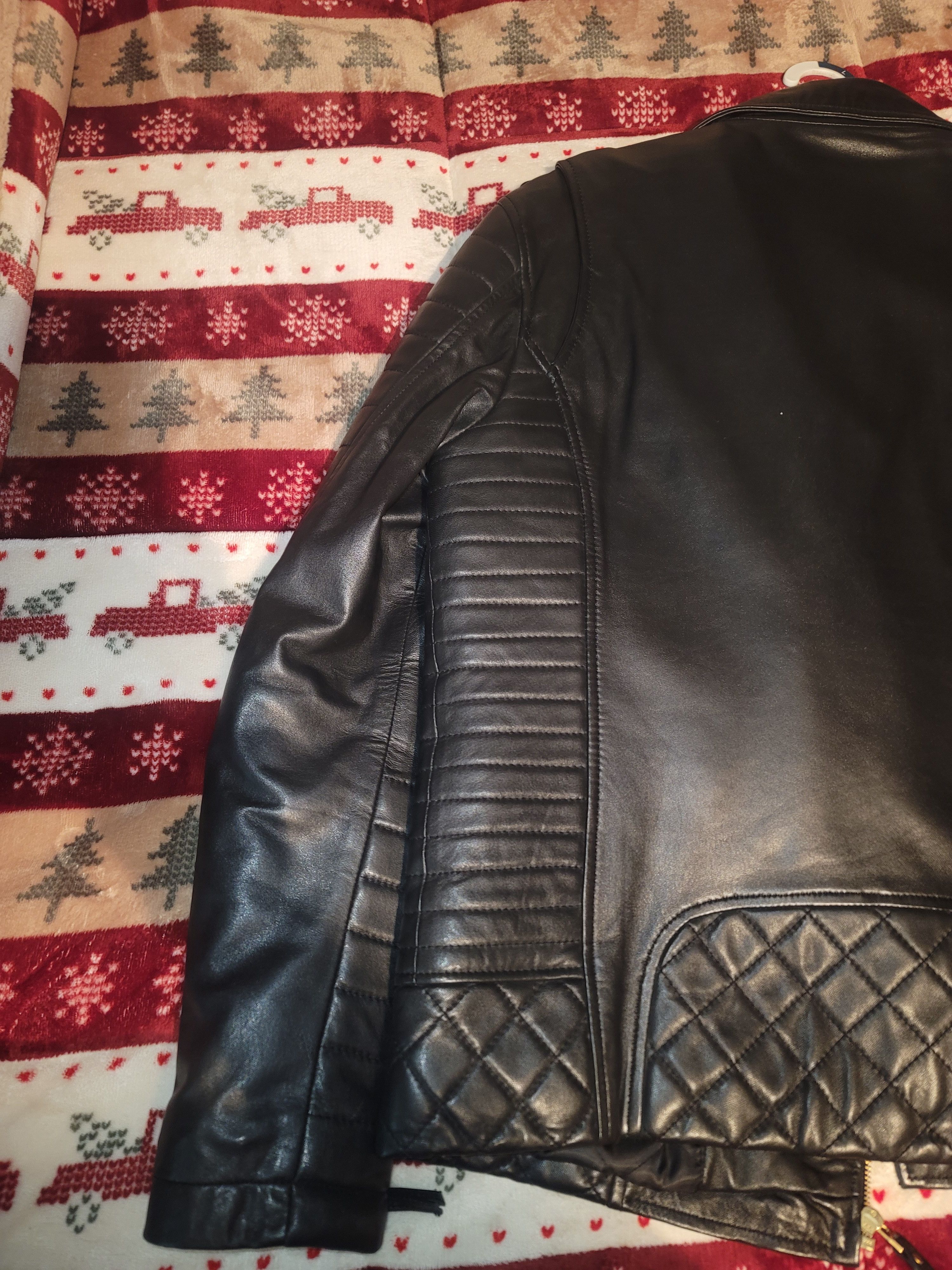 Leather lambskin(leather) biker jacket. Size US M / EU 48-50 / 2 - 5 Thumbnail