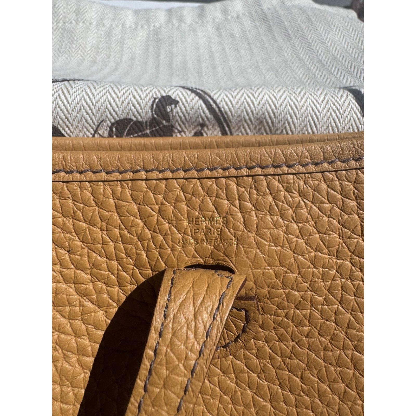 Hermes Hermes Mini Evelyne Camel Gold Leather Crossbody Bag Size ONE SIZE - 18 Thumbnail