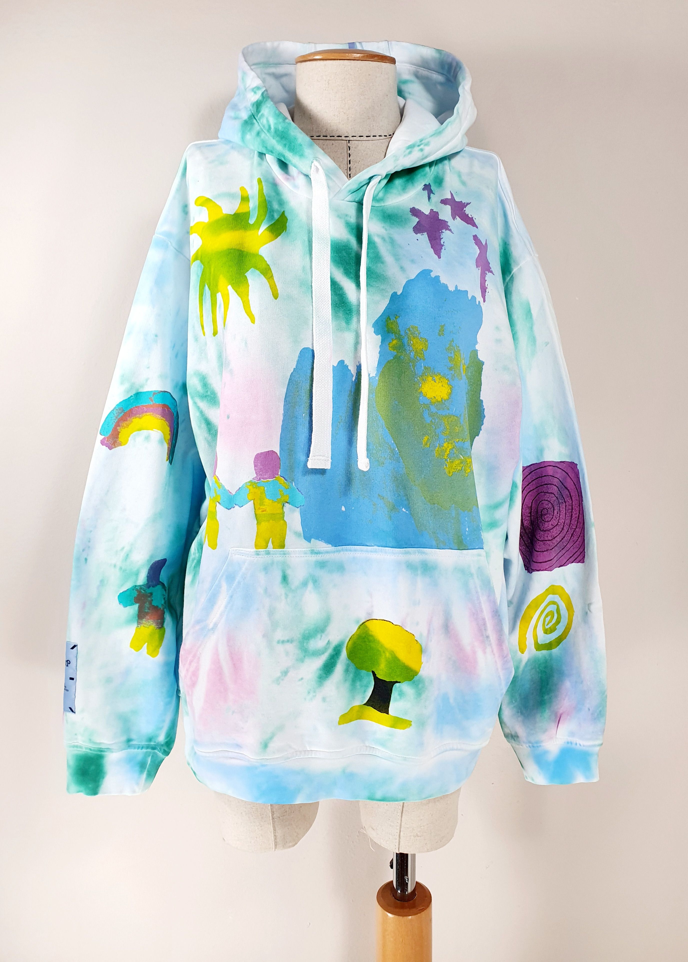 Alexander McQueen × MCQ Blue Tie-Dye Earth Up Hoodie Size XS / US 0-2 / IT 36-38 - 1 Thumbnail