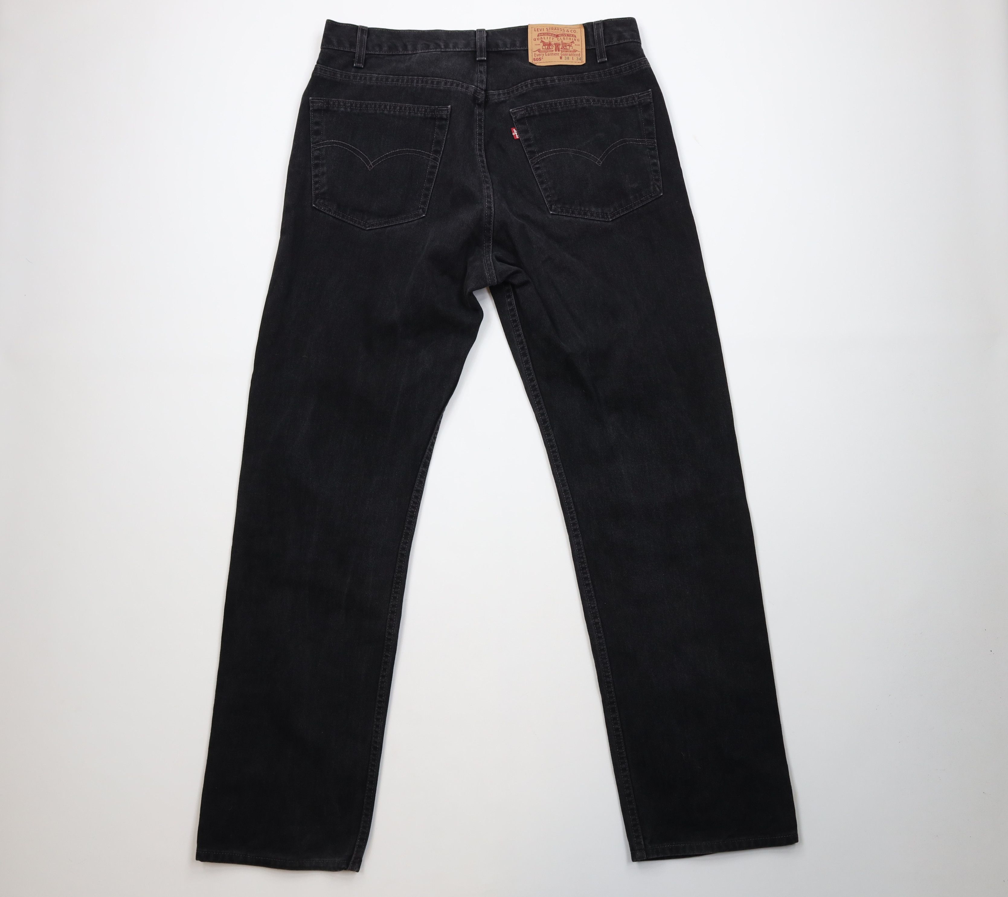 Levi's Vintage Y2K Levis 505 Straight Leg Denim Jeans Black USA Size US 38 / EU 54 - 10 Thumbnail