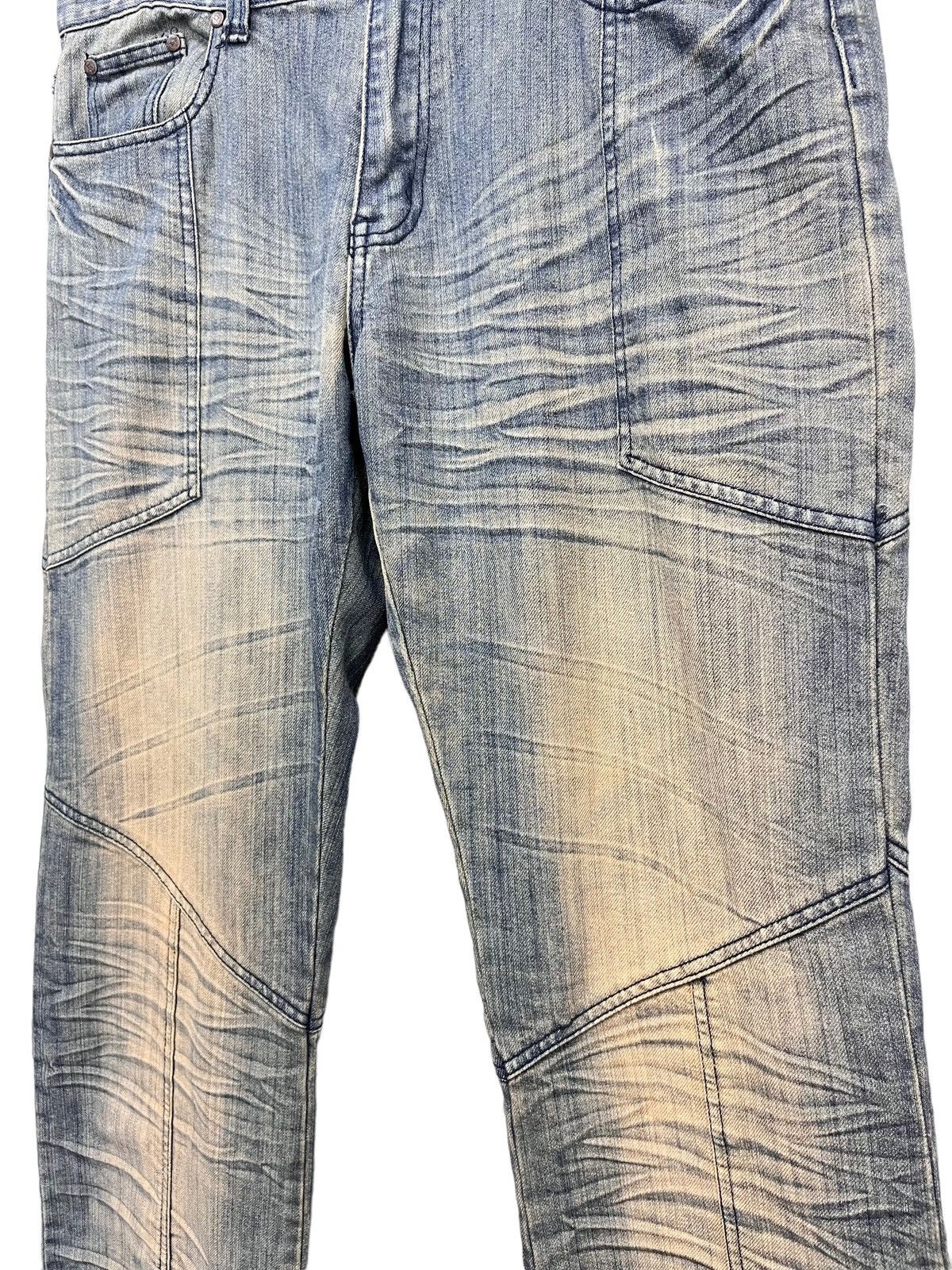 🔥Vintage FUSAI Mud Wash 3D Whisker Claw Mark Easy Fit Denim