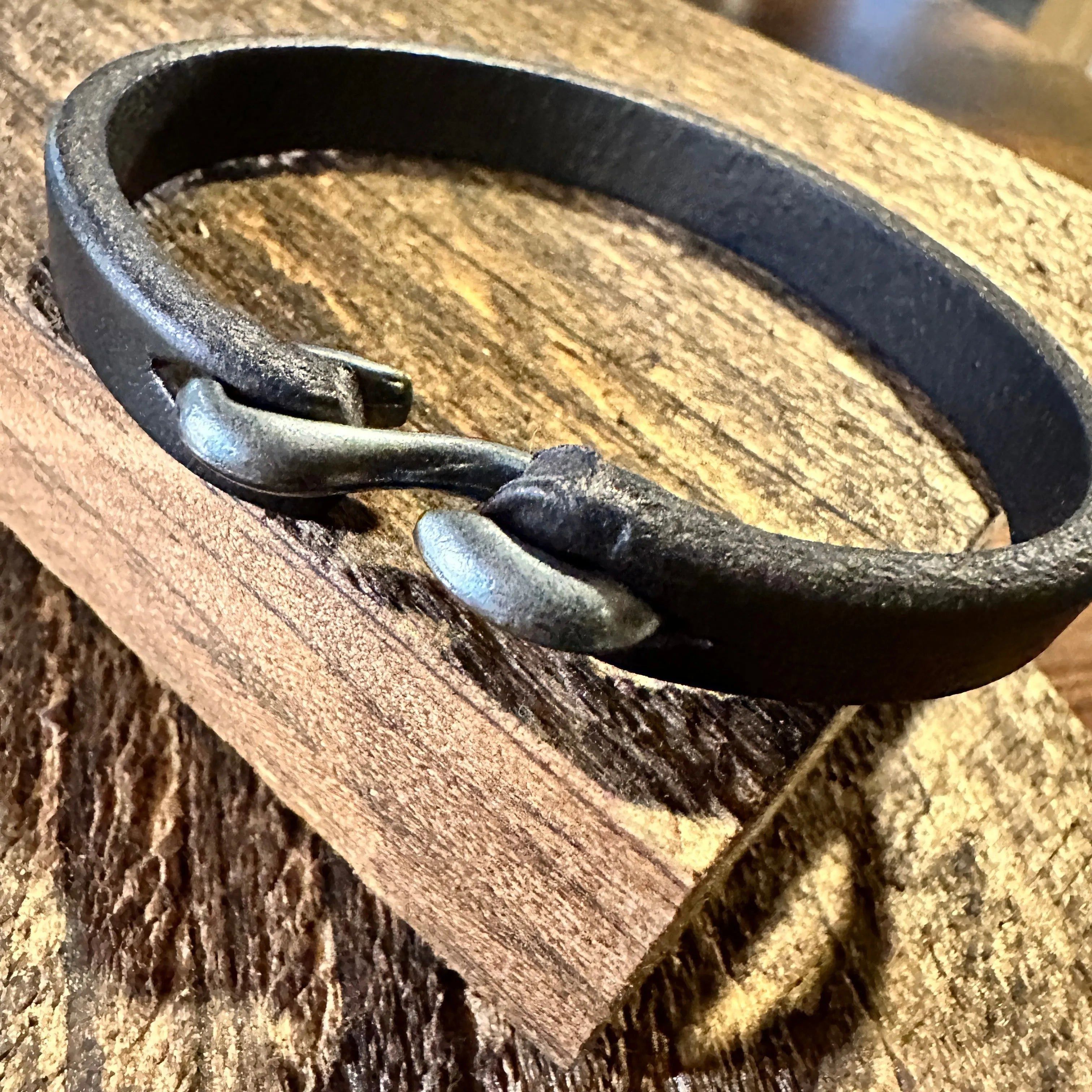 Other Handcrafted Boho Hippie Black Genuine Leather Cowhide S Hook Size ONE SIZE - 3 Thumbnail
