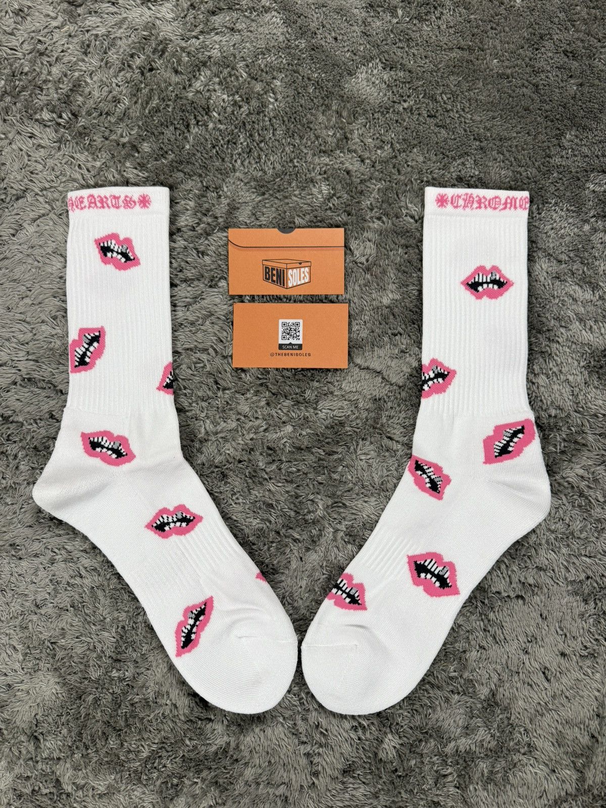 Chrome Hearts Chrome Hearts Matty Boy Chomper Socks White/Pink