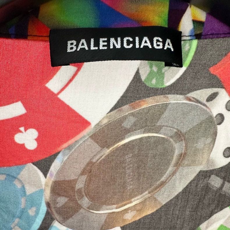 Balenciaga Balenciaga size 37 SS19 casino print logo short sleeve shir Size US M / EU 48-50 / 2 - 5 Thumbnail