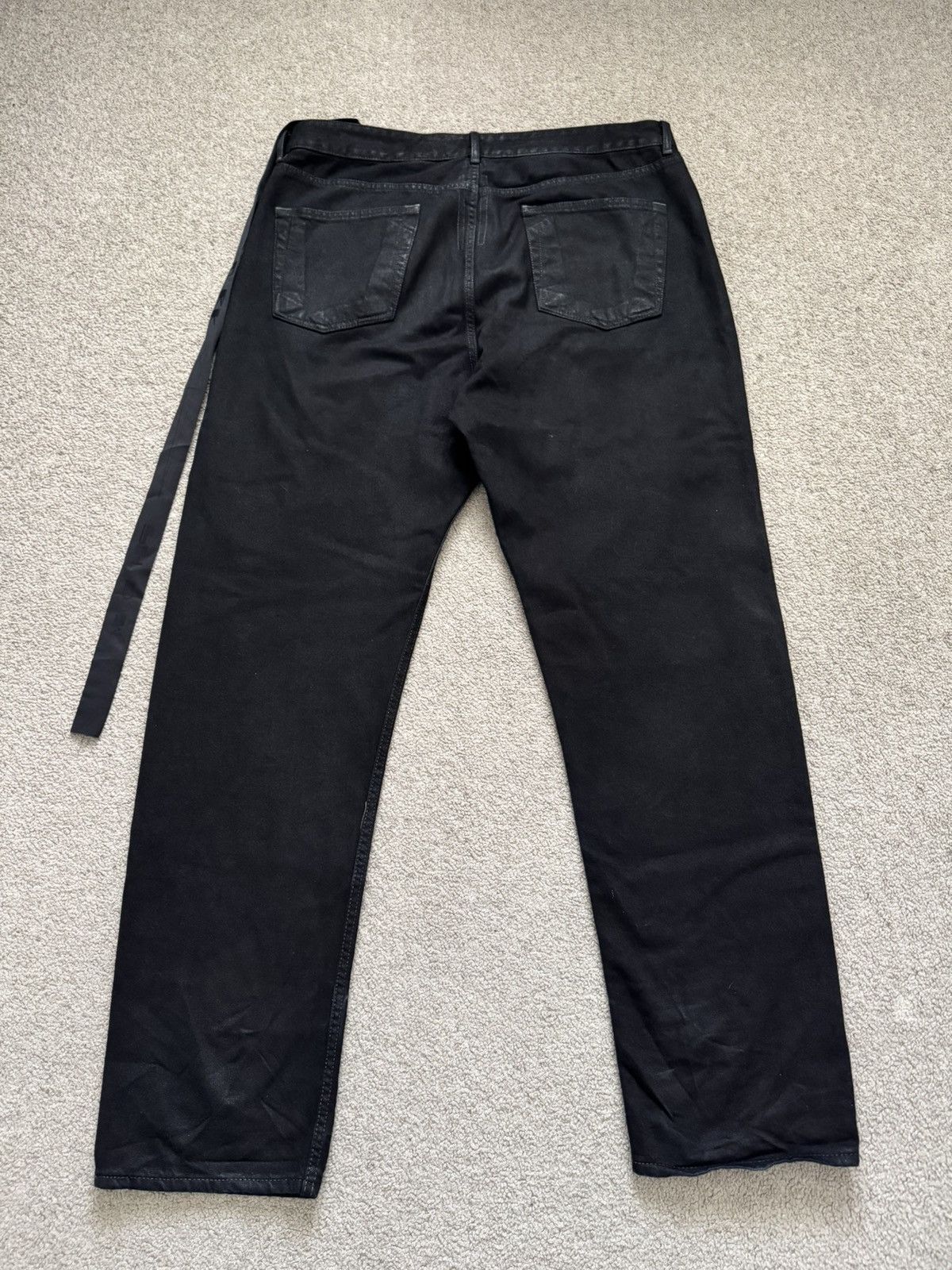 Rick Owens FW22 Rick Owens DRKSHDW Black Waxed Performa Cut Denim Jeans Size US 36 / EU 52 - 5 Thumbnail